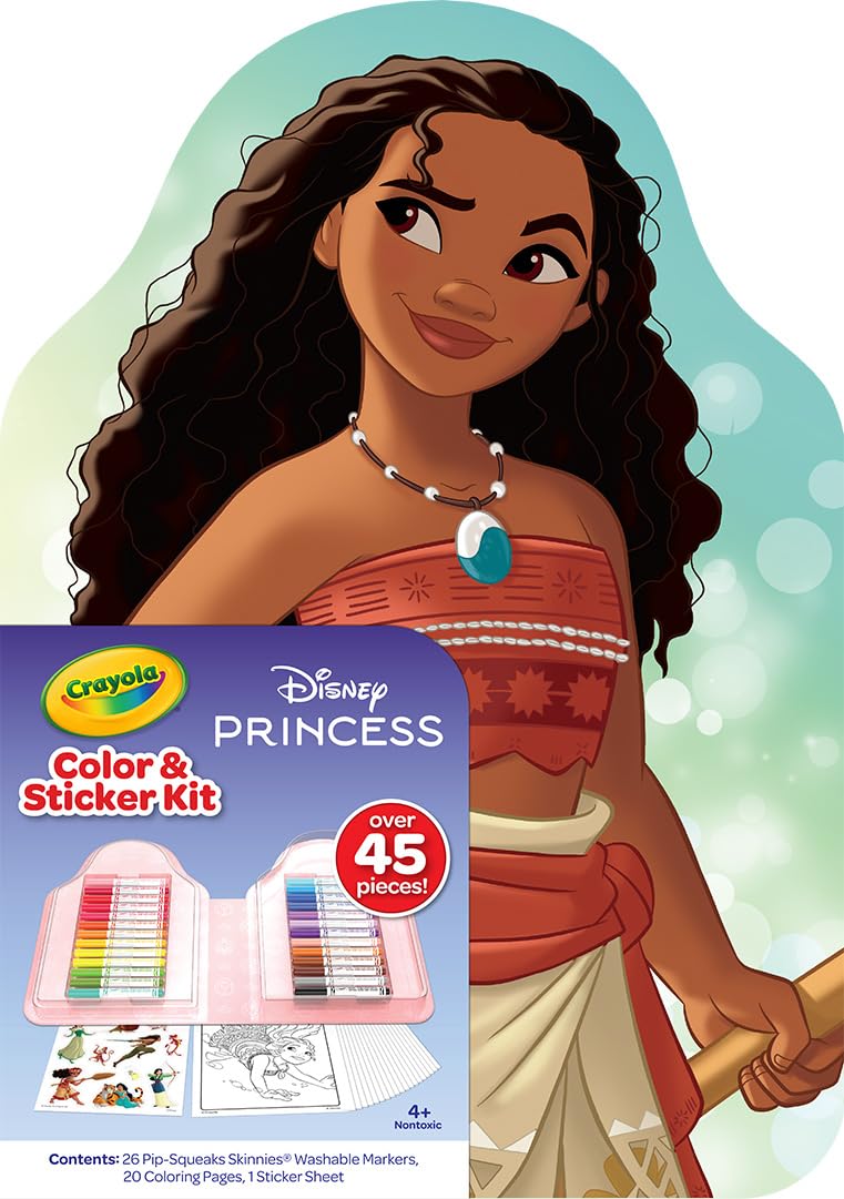 Crayola Disney Princess Color & Activity Set, 20 Coloring Book Pages, Princess Stickers, Gift for Girls & Boys