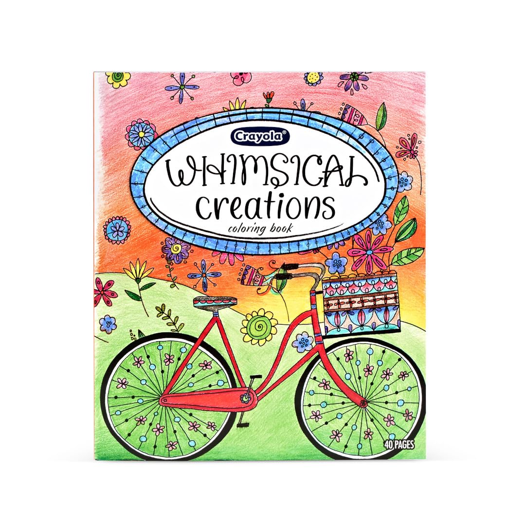Crayola Whimsical Creations Coloring Book for Adults (40pgs), Adult Coloring Pages, 8x10, Perforated, Gift for Teens & Adults