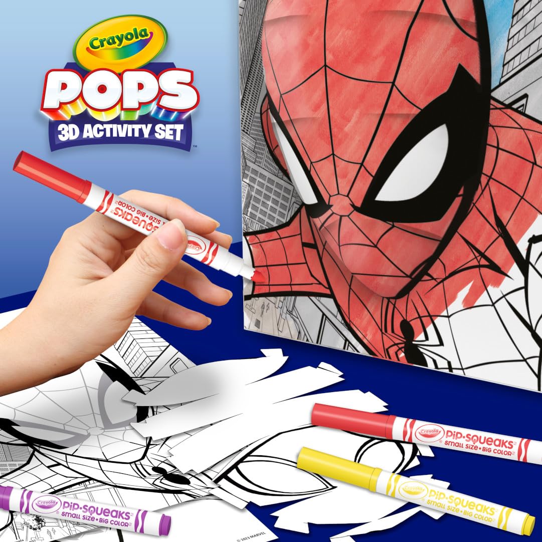 Crayola POPs 3D Kids Art Set, Spiderman Coloring Book Alternative, Gift for Boys & Girls, Ages 5+ 6 Crayola POPs 3D Kids Art Set, Spiderman Coloring Book Alternative, Gift for Boys & Girls, Ages 5+
