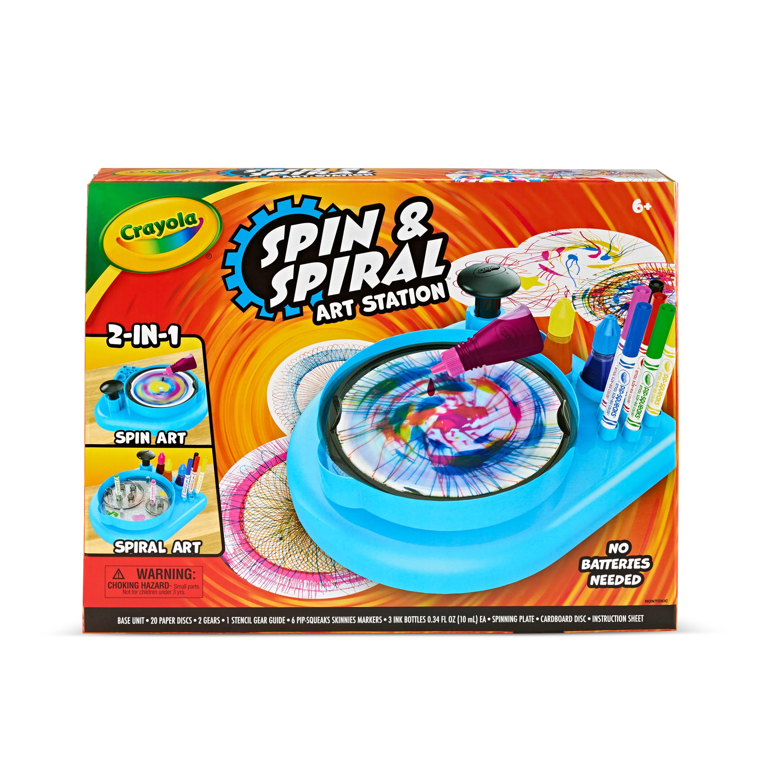 Crayola Spin & Spiral Art Station, Spin Art Machine, Arts & Crafts for Kids Ages 6, 7, 8, 9