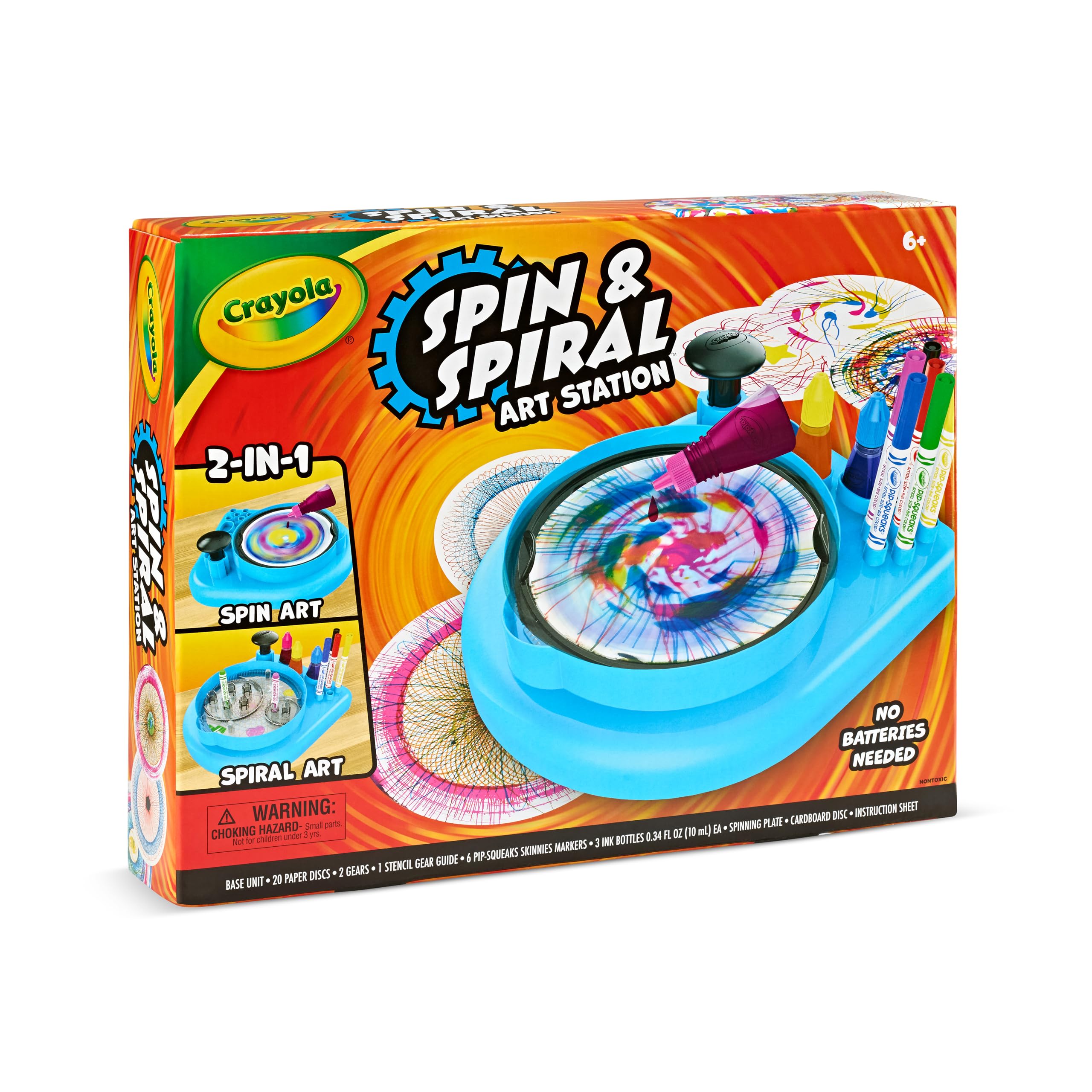 Crayola Spin & Spiral Art Station, Spin Art Machine, Arts & Crafts for Kids Ages 6, 7, 8, 9