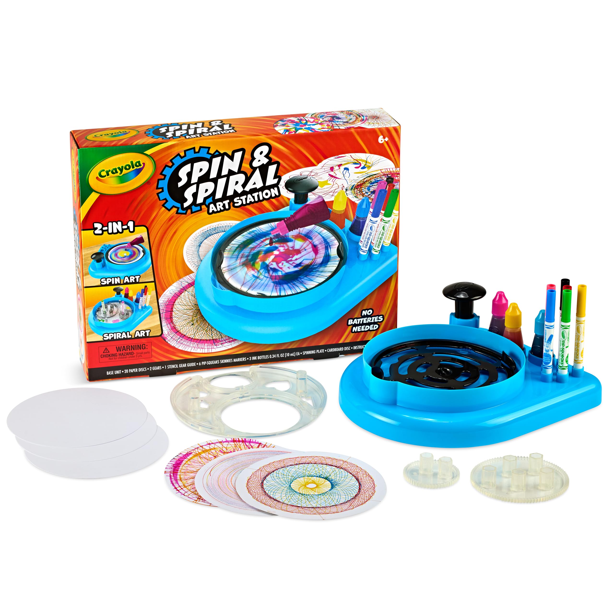 Crayola Spin & Spiral Art Station, Spin Art Machine, Arts & Crafts for Kids Ages 6, 7, 8, 9