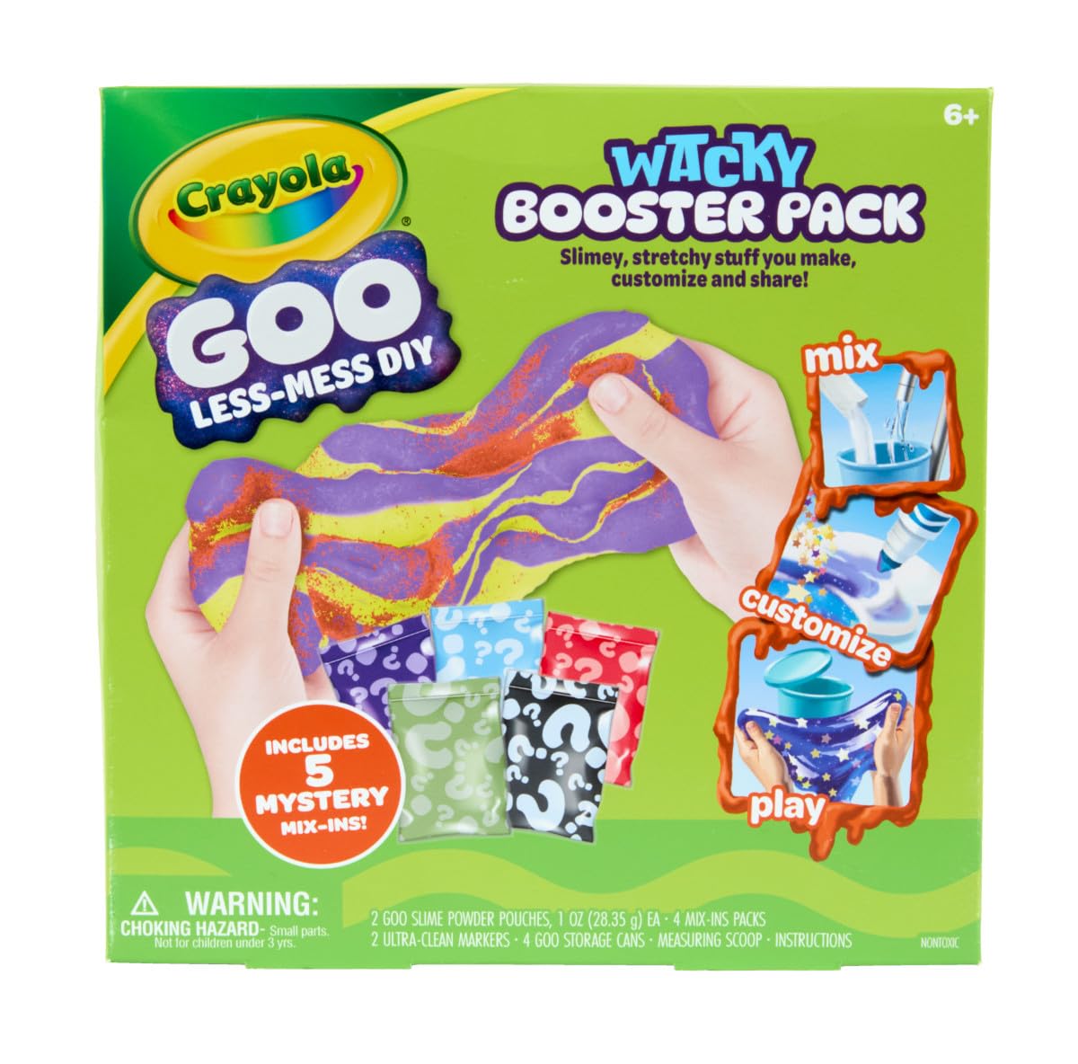 Crayola Satisfying Goo Making Kit, Slimy DIY Craft for Kids, Sensory Fidget Putty, Less Mess Activity, Includes Mix Pouches & Mix Ins, Gift for Kids, 6+