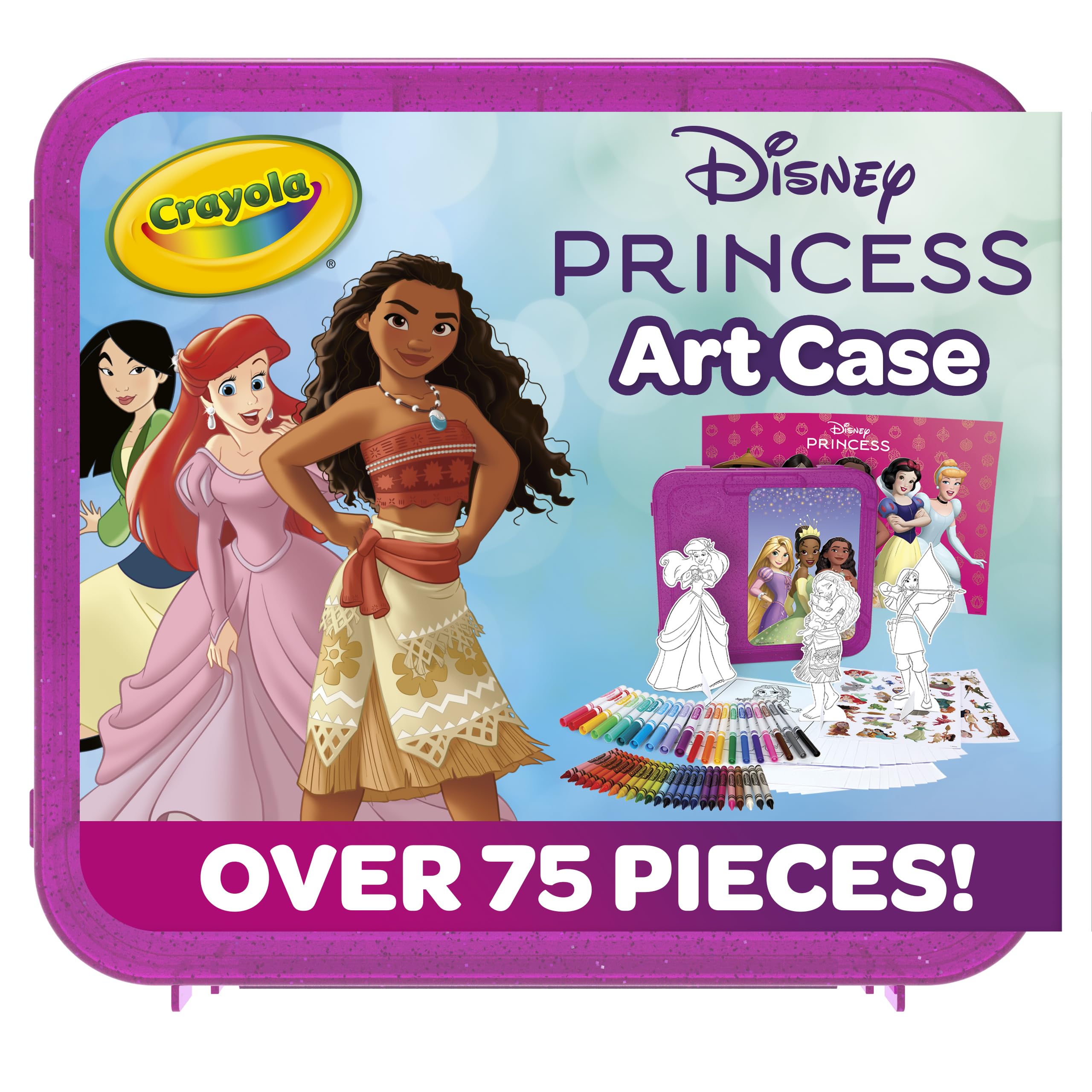 Crayola Disney Princess Art Case (75ct) Art Kit for Kids, Art Supplies, Coloring Set, Gift for Girls & Boys