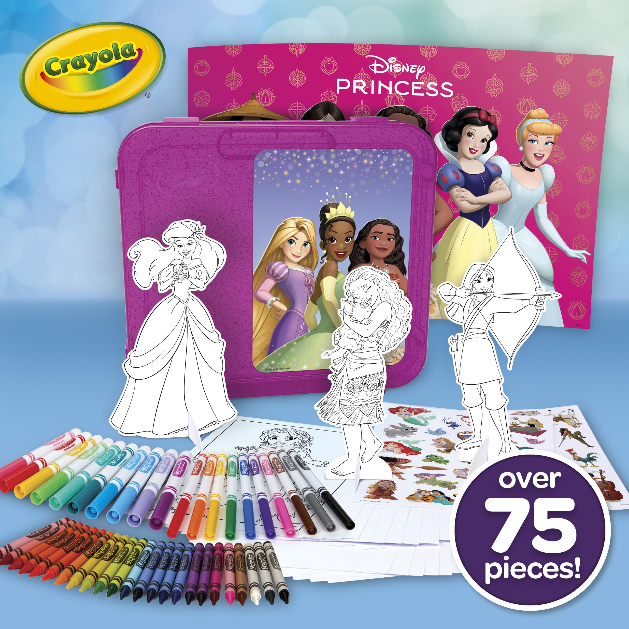 Crayola Disney Princess Art Case (75ct) Art Kit for Kids, Art Supplies, Coloring Set, Gift for Girls & Boys 4 Crayola Disney Princess Art Case (75ct) Art Kit for Kids, Art Supplies, Coloring Set, Gift for Girls & Boys
