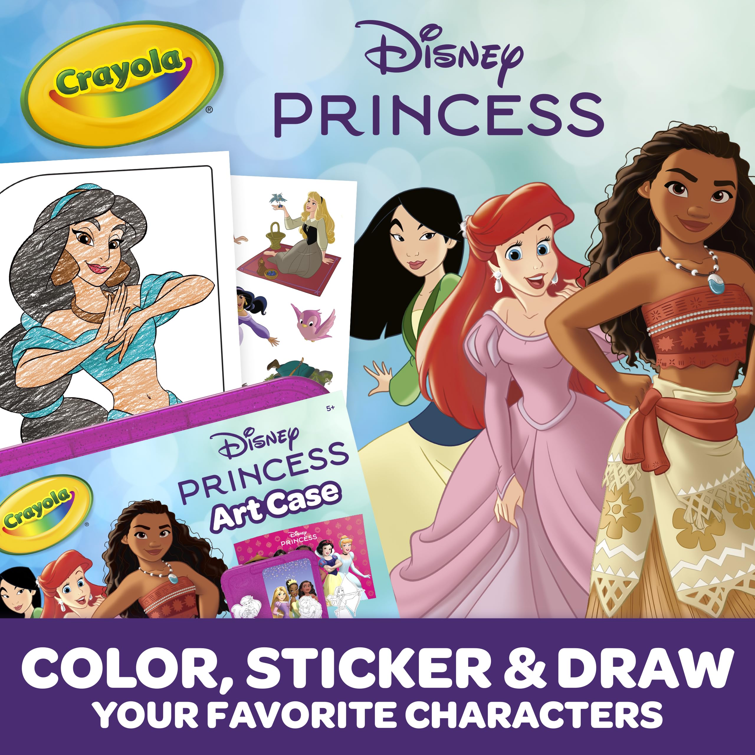 Crayola Disney Princess Art Case (75ct) Art Kit for Kids, Art Supplies, Coloring Set, Gift for Girls & Boys 5 Crayola Disney Princess Art Case (75ct) Art Kit for Kids, Art Supplies, Coloring Set, Gift for Girls & Boys