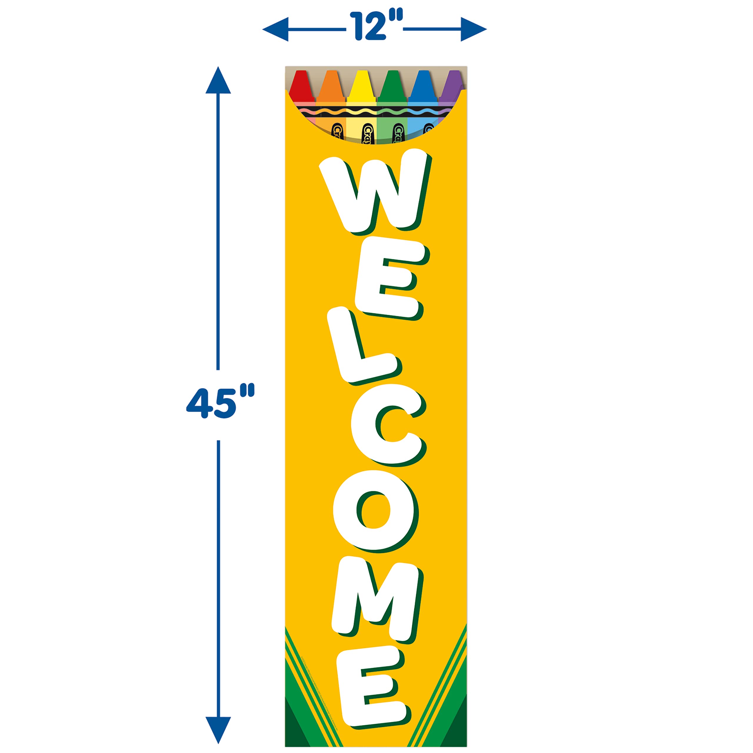 Eureka Crayola Welcome Vertical Classroom Banner for Teachers, 12" x 45"