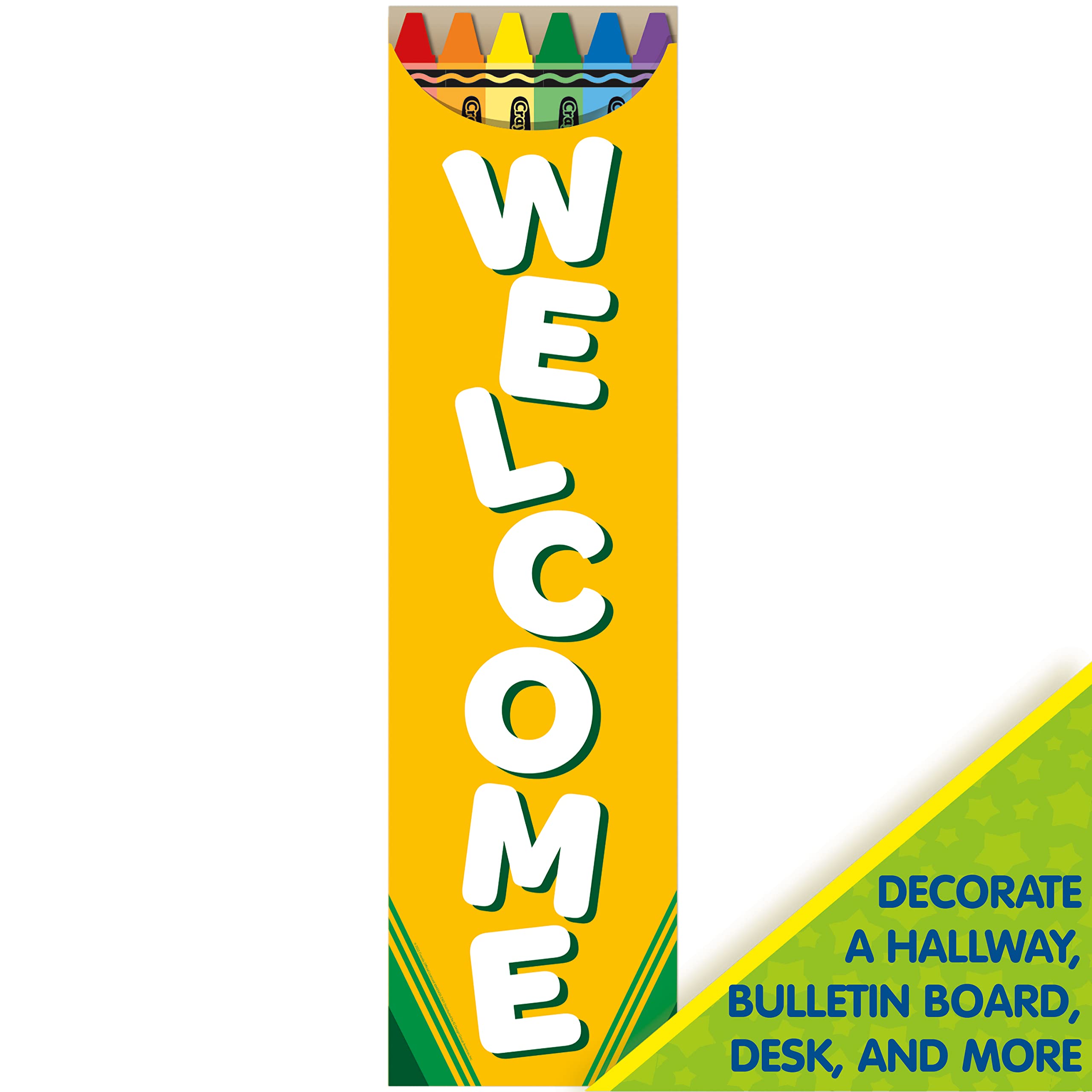 Eureka Crayola Welcome Vertical Classroom Banner for Teachers, 12" x 45"