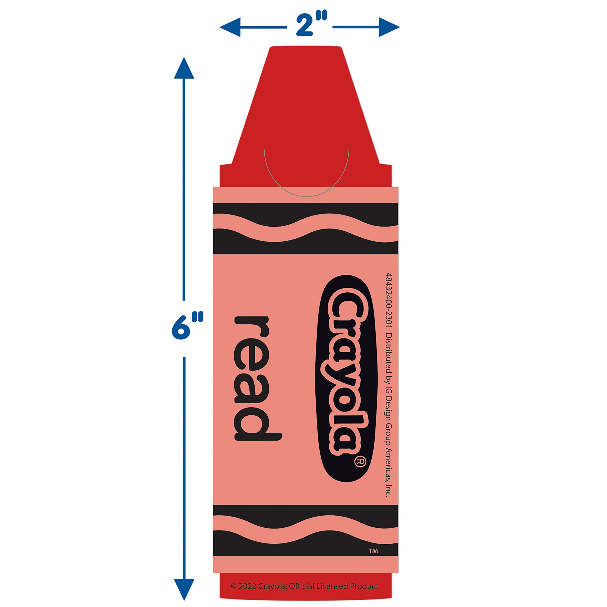 Eureka Crayola Colorful and Motivational Bookmarks for Students and Teachers, 2" x 6", 36 Pieces