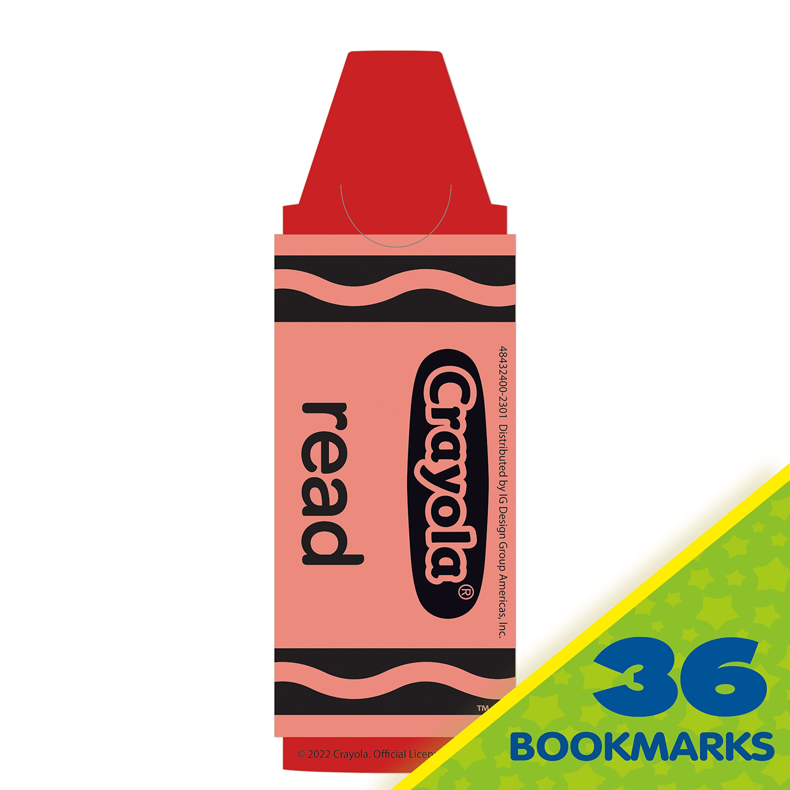 Eureka Crayola Colorful and Motivational Bookmarks for Students and Teachers, 2" x 6", 36 Pieces