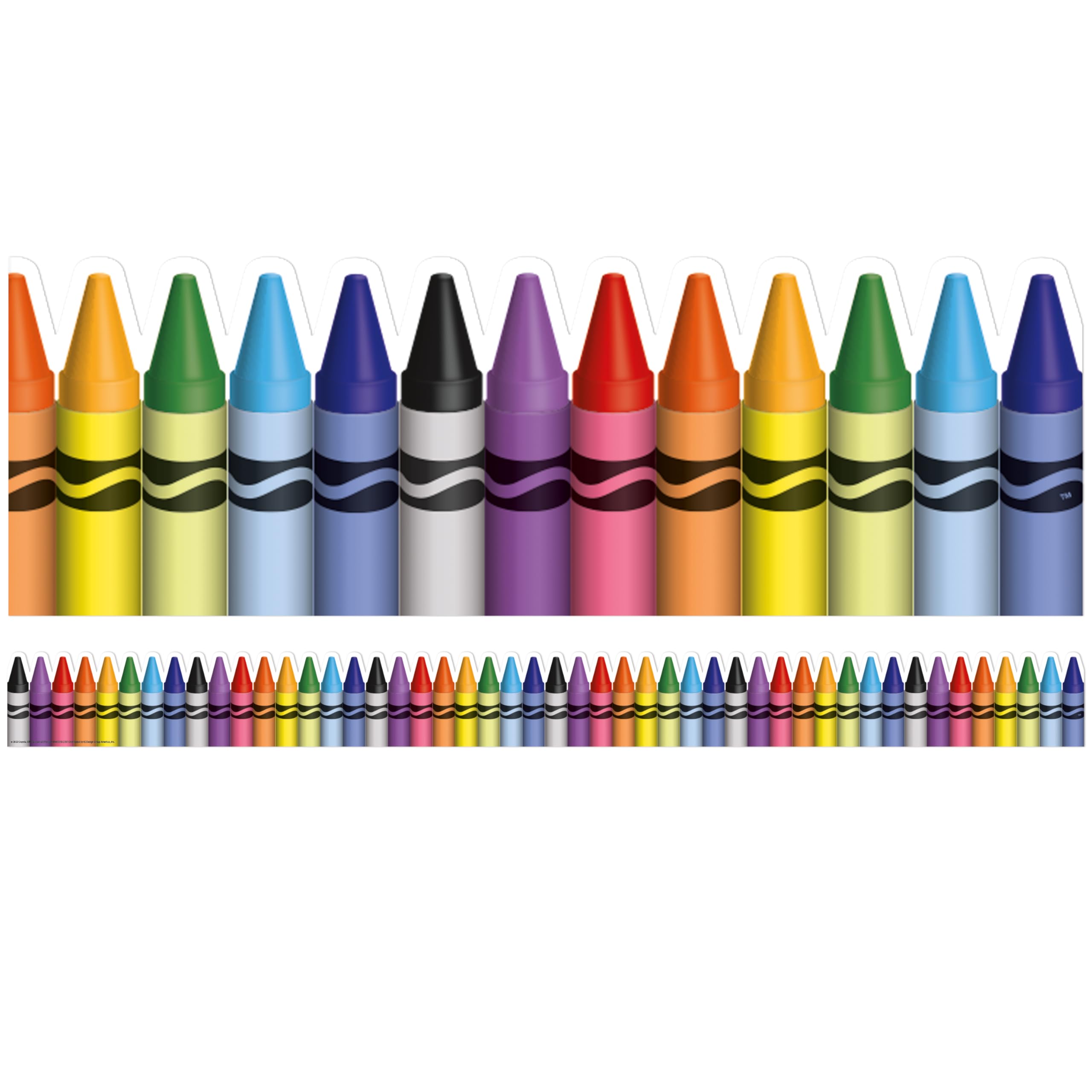 Eureka Classic Crayola Decorative Classroom and Bulletin Board Trim for Teachers, 3.25" Wide, 12 Strips for 37 Total Feet
