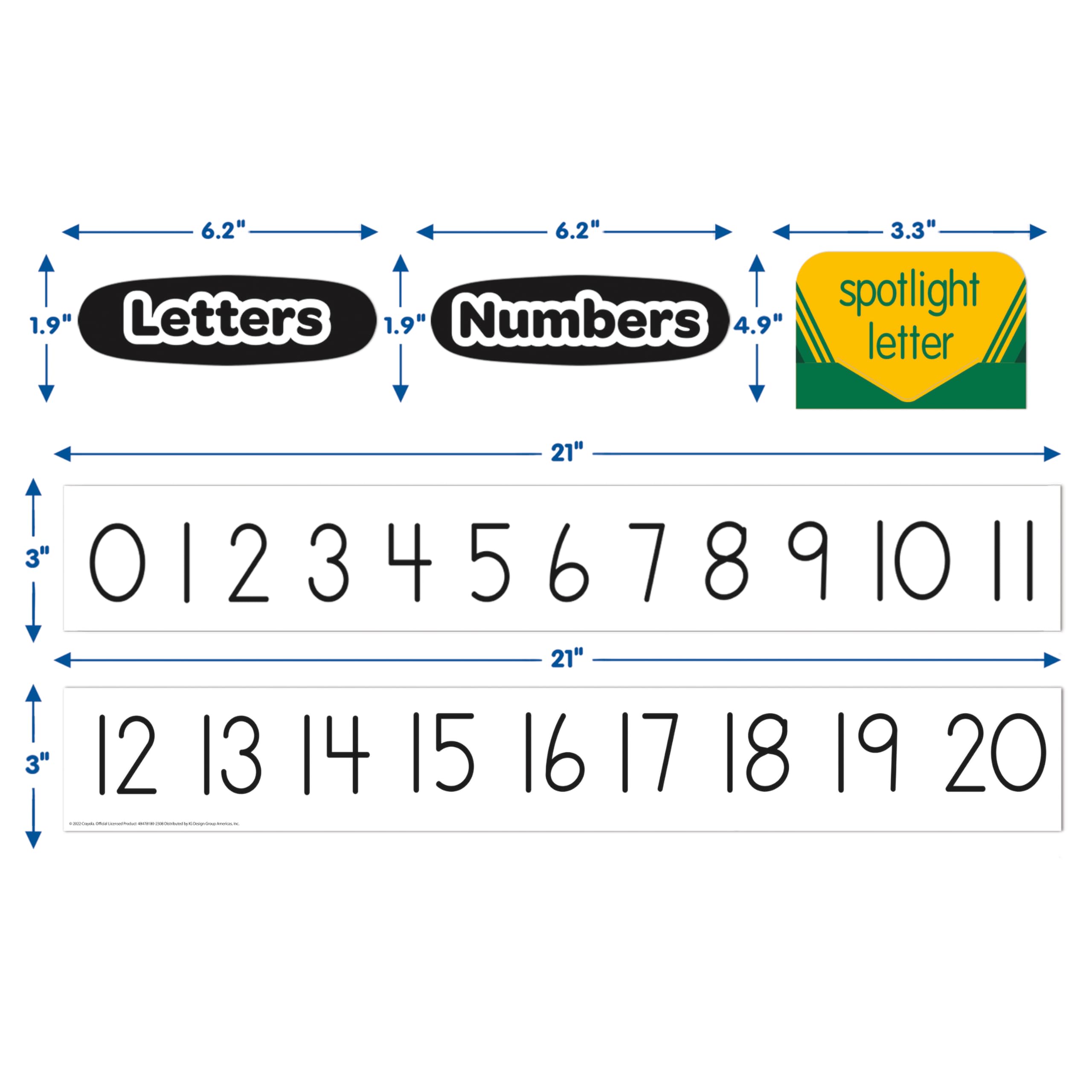 Eureka 847818 Crayola Crayons Mini Alphabet Bulletin Board Set for Teachers and Classrooms, Multicolor, 31pcs
