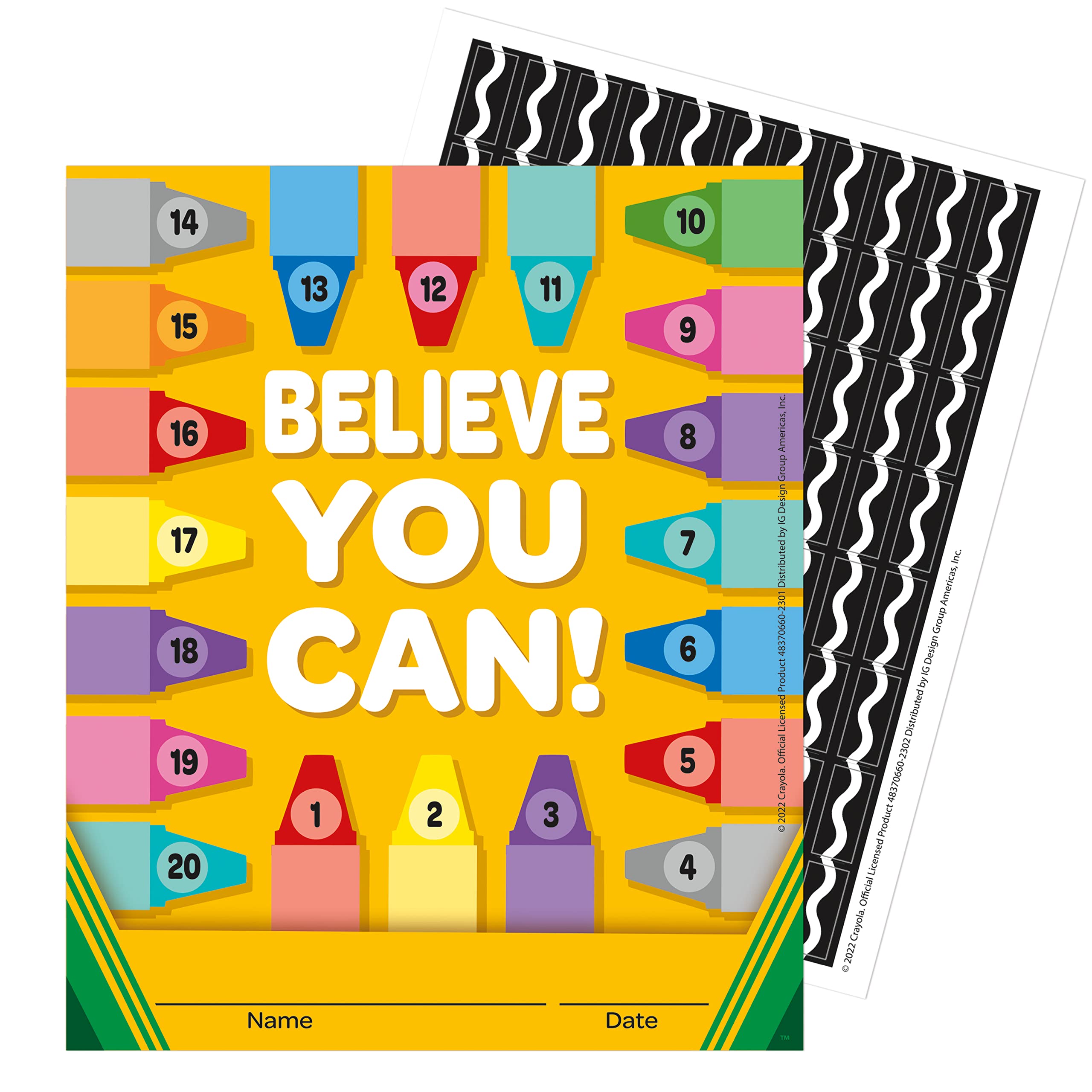 Eureka Crayola Mini Student Sticker Reward Charts for School or Home, 5" x 6", 36 Charts and Over 700 Stickers