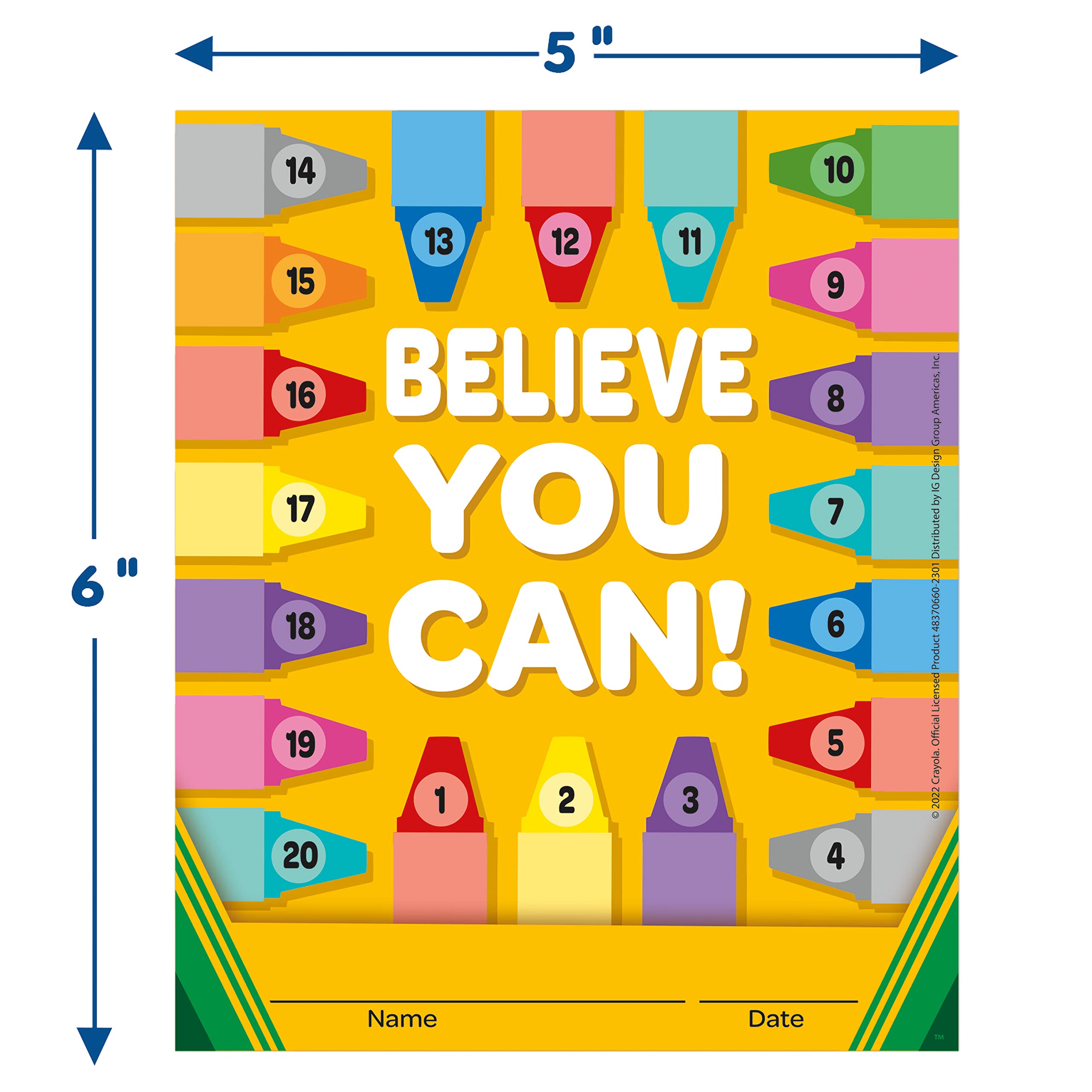 Eureka Crayola Mini Student Sticker Reward Charts for School or Home, 5" x 6", 36 Charts and Over 700 Stickers
