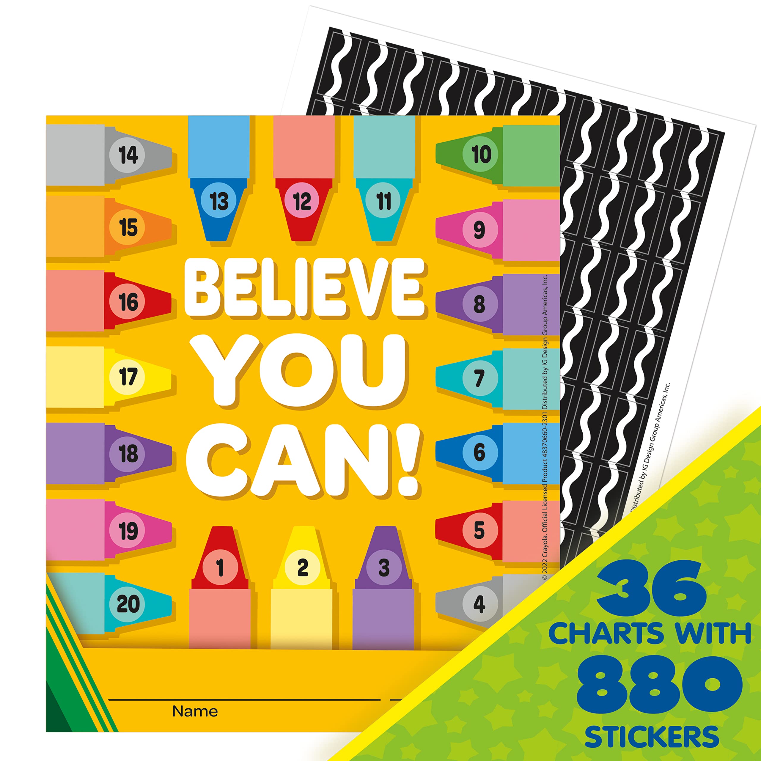 Eureka Crayola Mini Student Sticker Reward Charts for School or Home, 5" x 6", 36 Charts and Over 700 Stickers 4 Eureka Crayola Mini Student Sticker Reward Charts for School or Home, 5" x 6", 36 Charts and Over 700 Stickers