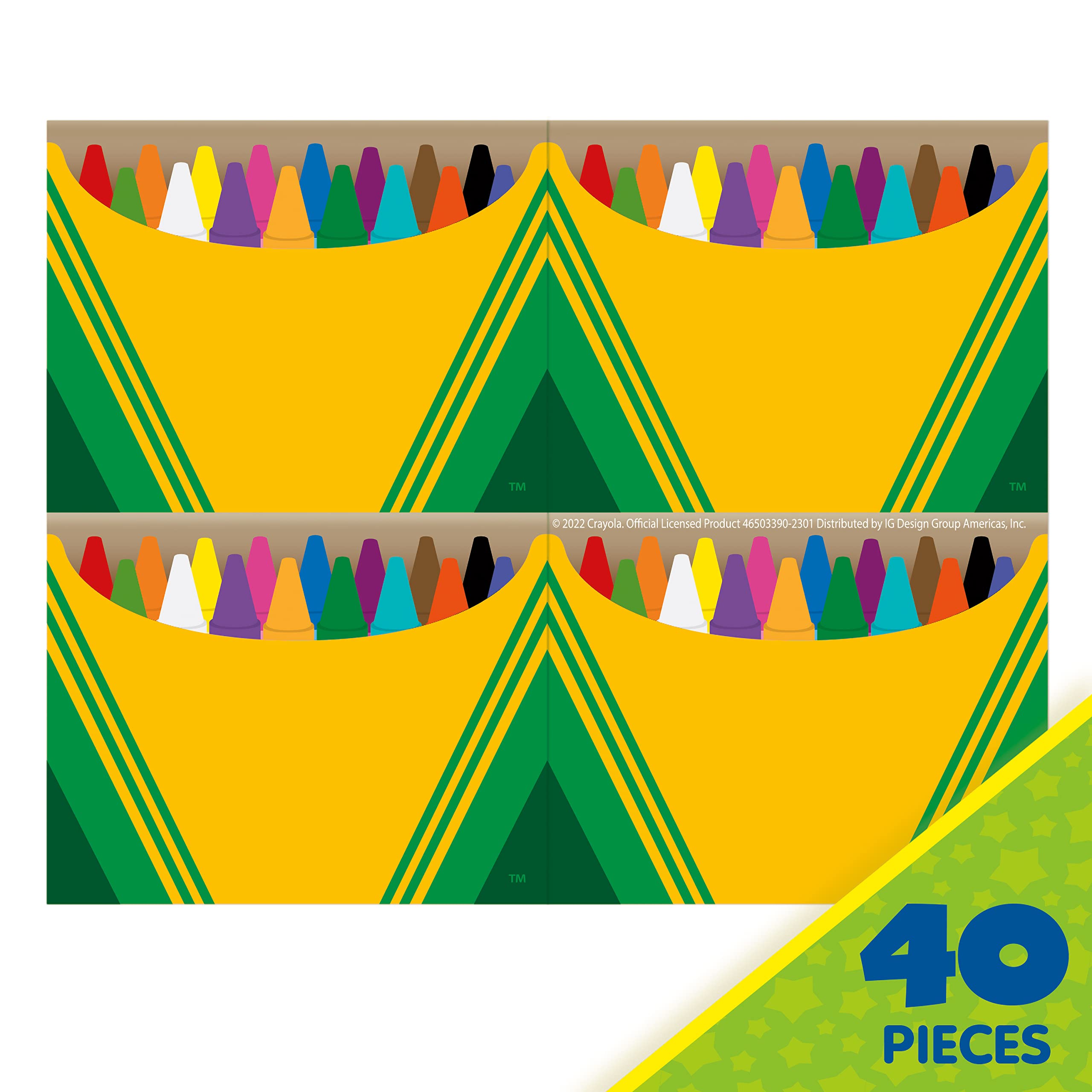 Eureka Crayola Crayons Self-Adhesive Student Name Tags for Teachers, 2.75" x 2.25", 40 Pieces