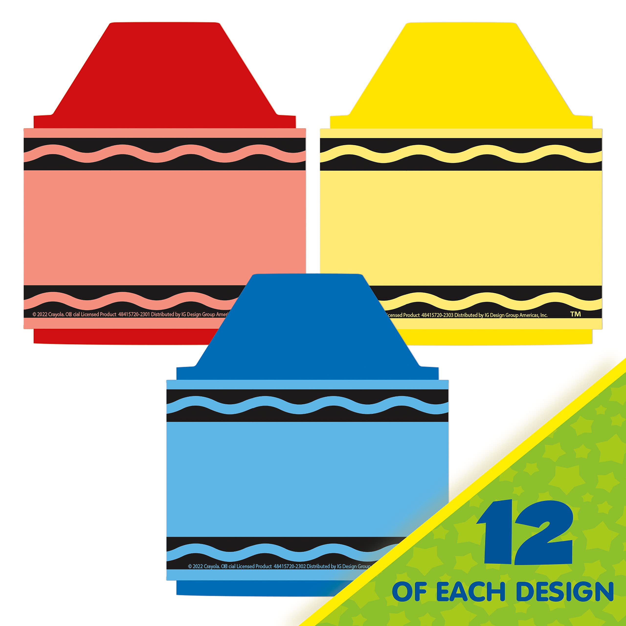 Eureka Crayola Crayons Paper Cut-Out Classroom Decorations for Teachers, 36 Pieces