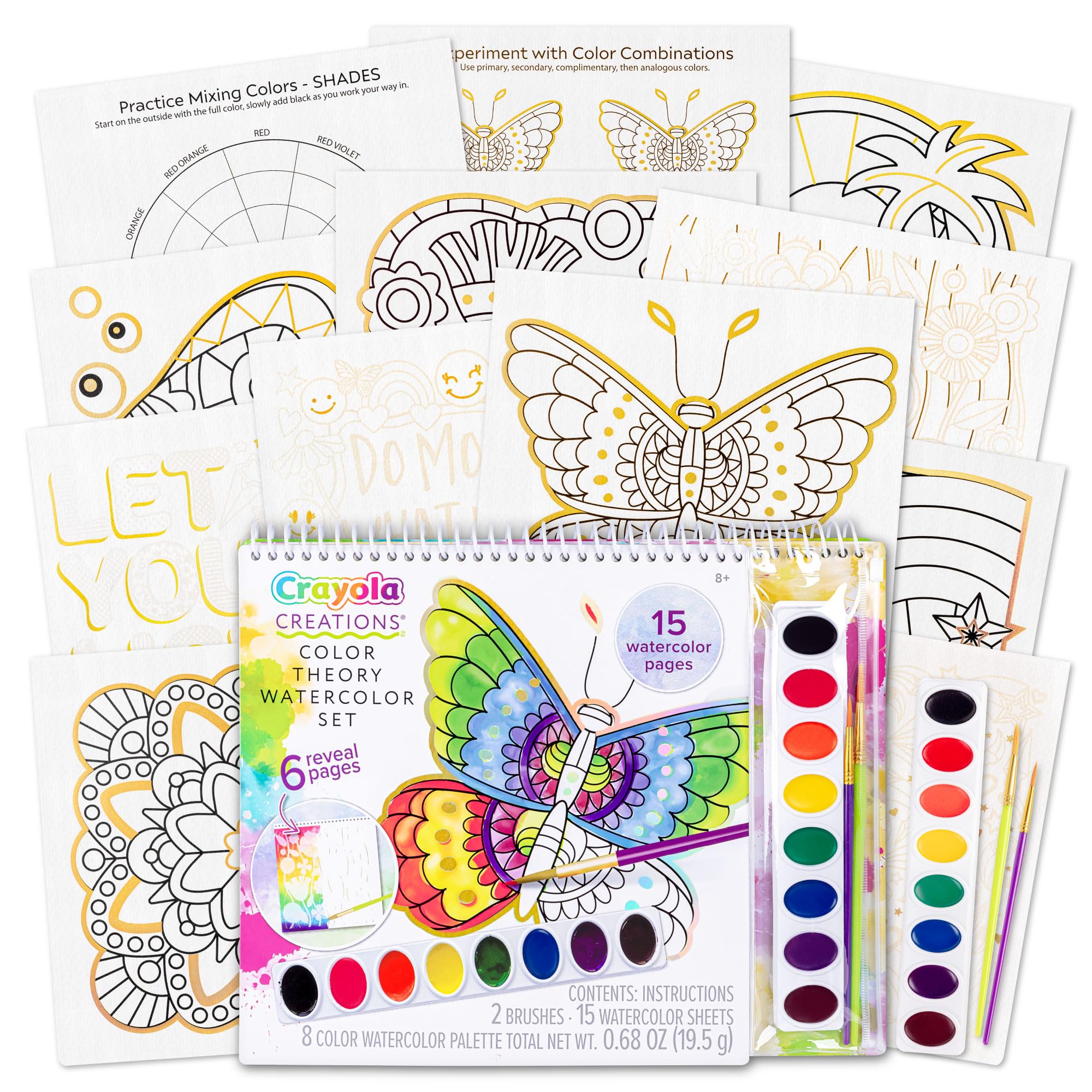 Fashion Angels Crayola Creations Color Theory Watercolor Set, Paint Set with Brushes & Watercolor Sheets, Ideal Arts & Crafts Activity for Kids