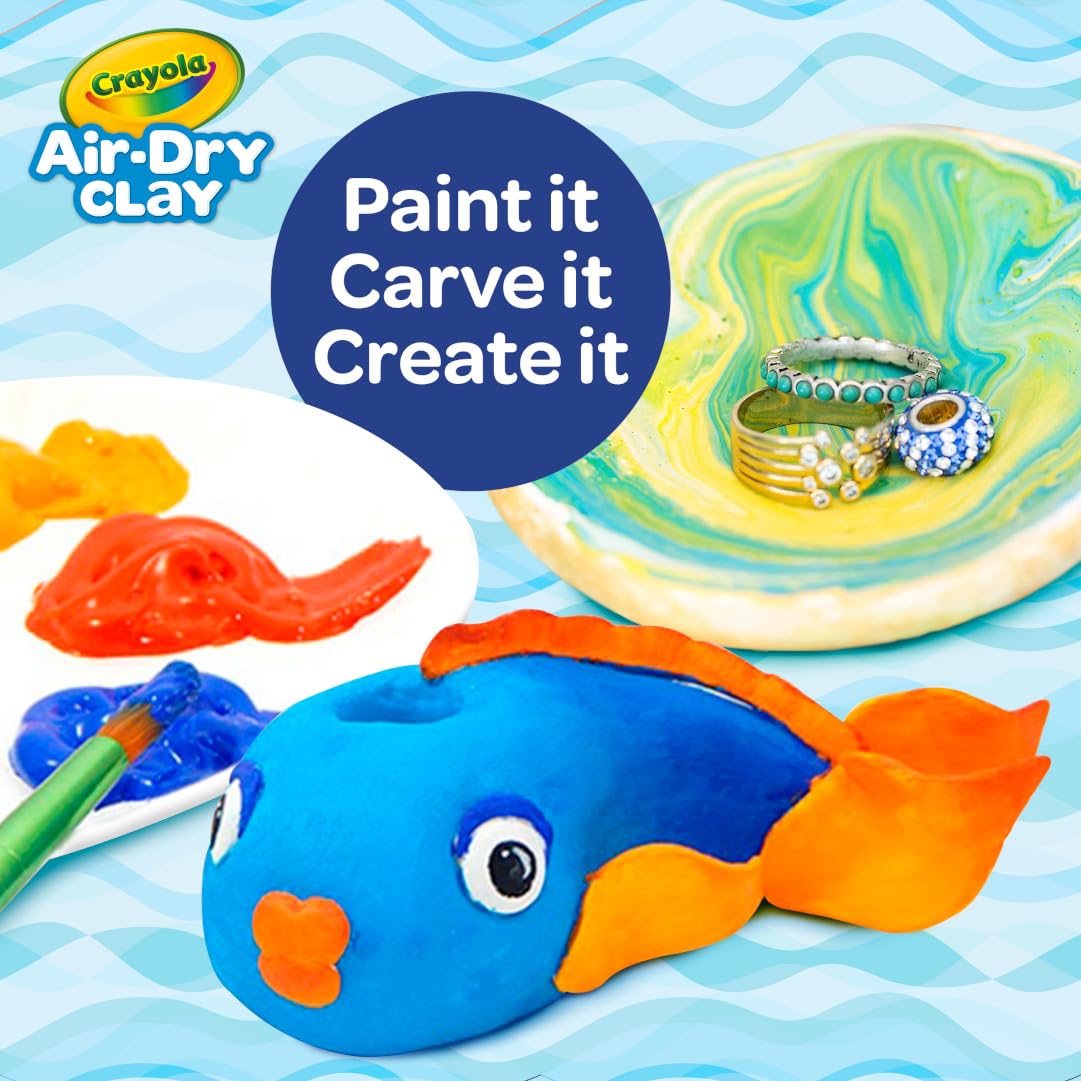 Crayola Air Dry Clay, Classic Colors, Bulk (4) Set of 2.5 lb. Resealable Buckets, Modeling Clay Alternative for Kids 4 Crayola Air Dry Clay, Classic Colors, Bulk (4) Set of 2.5 lb. Resealable Buckets, Modeling Clay Alternative for Kids