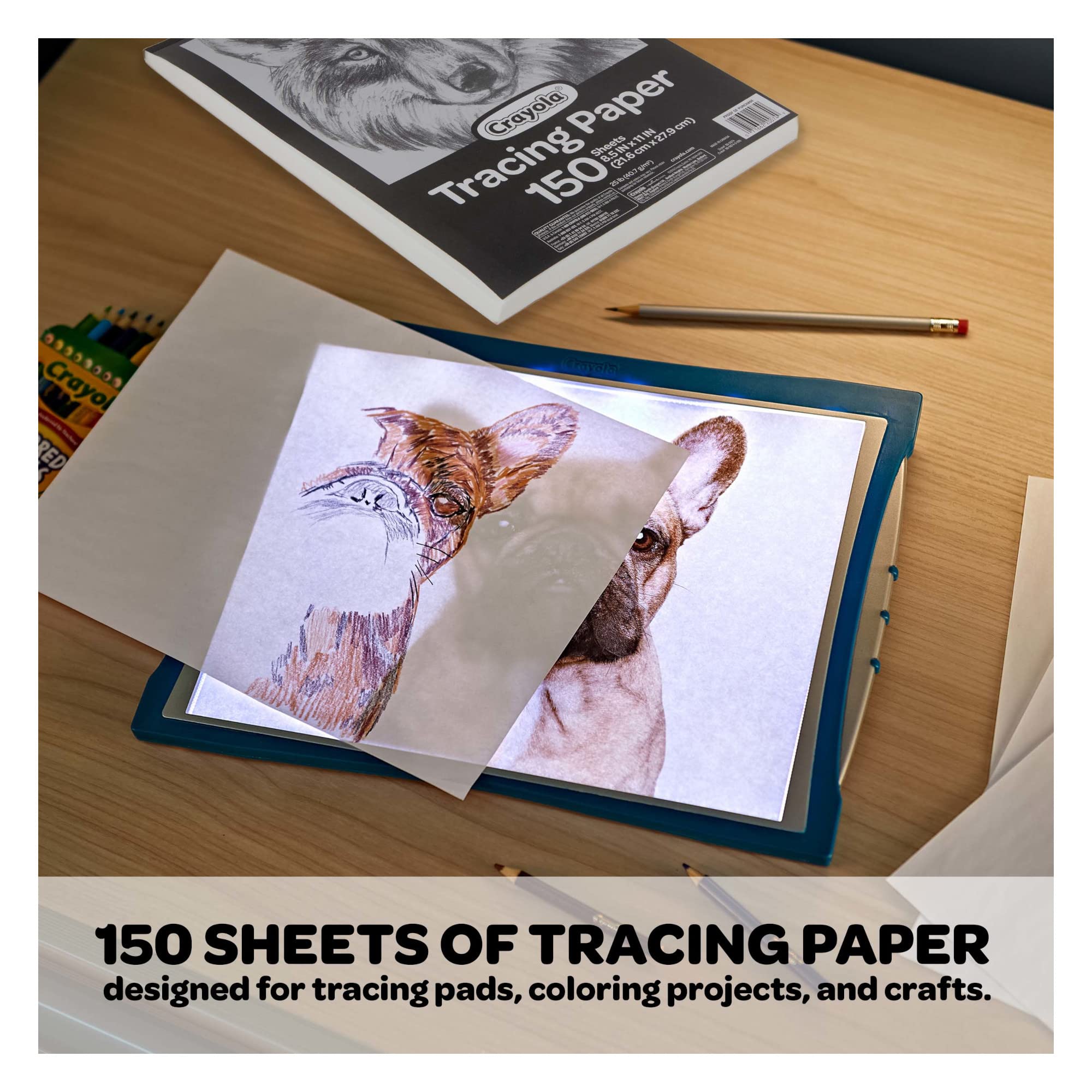 Crayola Tracing Paper 8 1/2” X 11”, Transparent Vellum Paper for Tracing Pads, 150 Sheets [Amazon Exclusive]