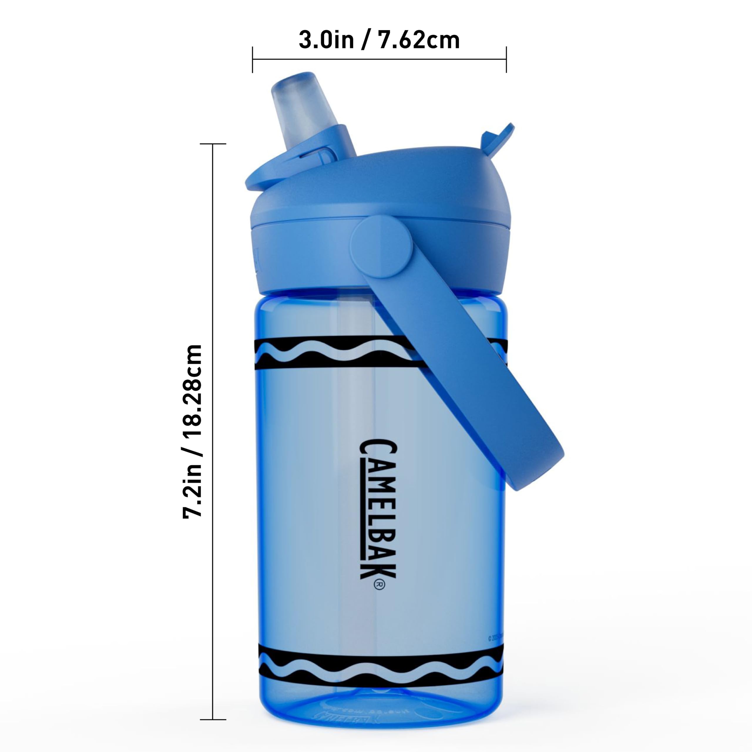 CamelBak Crayola Flip Straw Kids Tritan Renew Water Bottle Cerulean, 14oz