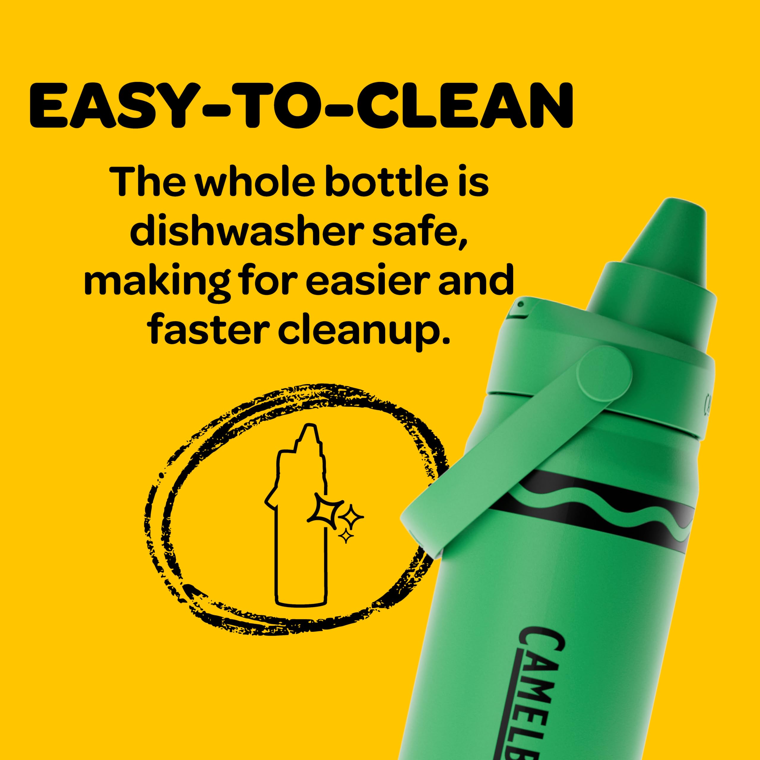 CamelBak Crayola Chug Stainless Steel Water Bottle Sky Blue, 16oz 8 CamelBak Crayola Chug Stainless Steel Water Bottle Sky Blue, 16oz