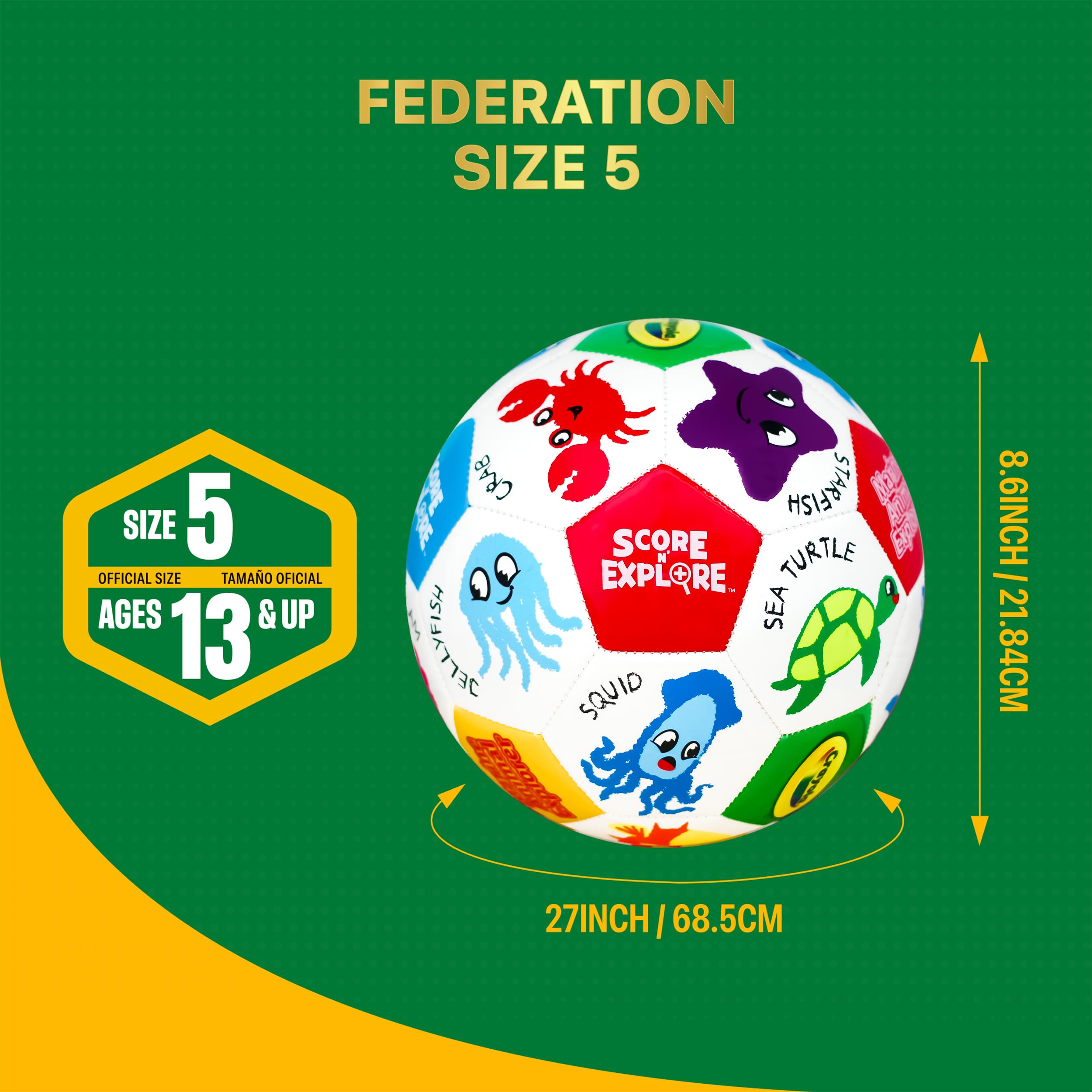 Crayola Official Soccer Ball - Unisex Kids - Marine Size 5 4 Crayola Official Soccer Ball - Unisex Kids - Marine Size 5