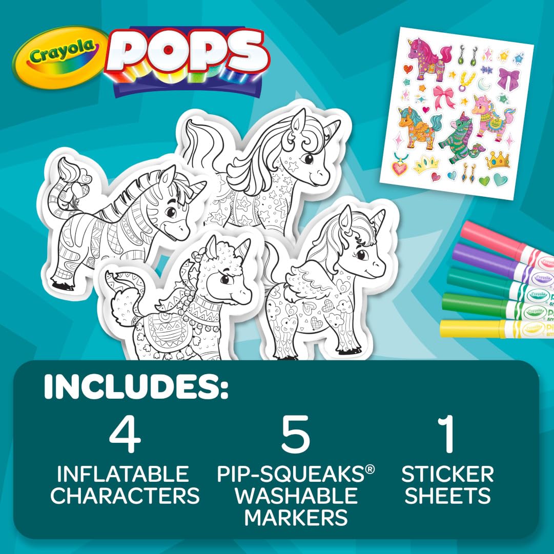 Crayola Pops Inflatable Characters, Coloring Set for Kids, Gift for Boys & Girls, Ages 5, 6, 7, 8 3 Crayola Pops Inflatable Characters, Coloring Set for Kids, Gift for Boys & Girls, Ages 5, 6, 7, 8