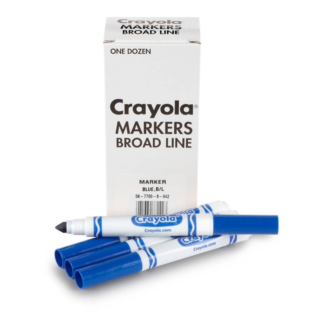 Crayola 12 Count Washable Bulk Markers, Blue