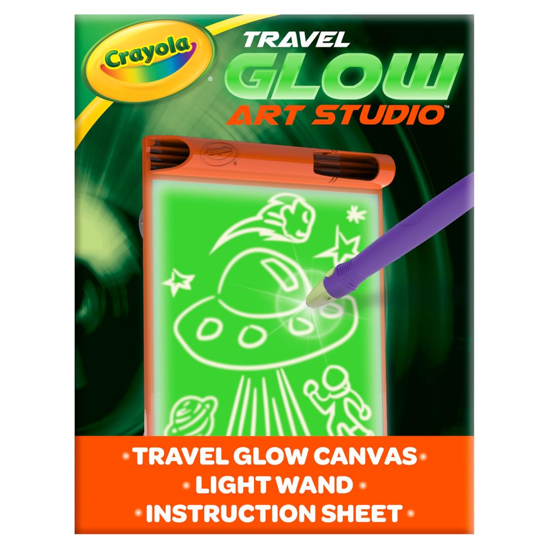Crayola Travel Glow Art Studio, Glow in The Dark Toys, Kids Gifts for Girls and Boys, Ages 6, 7, 8, 9