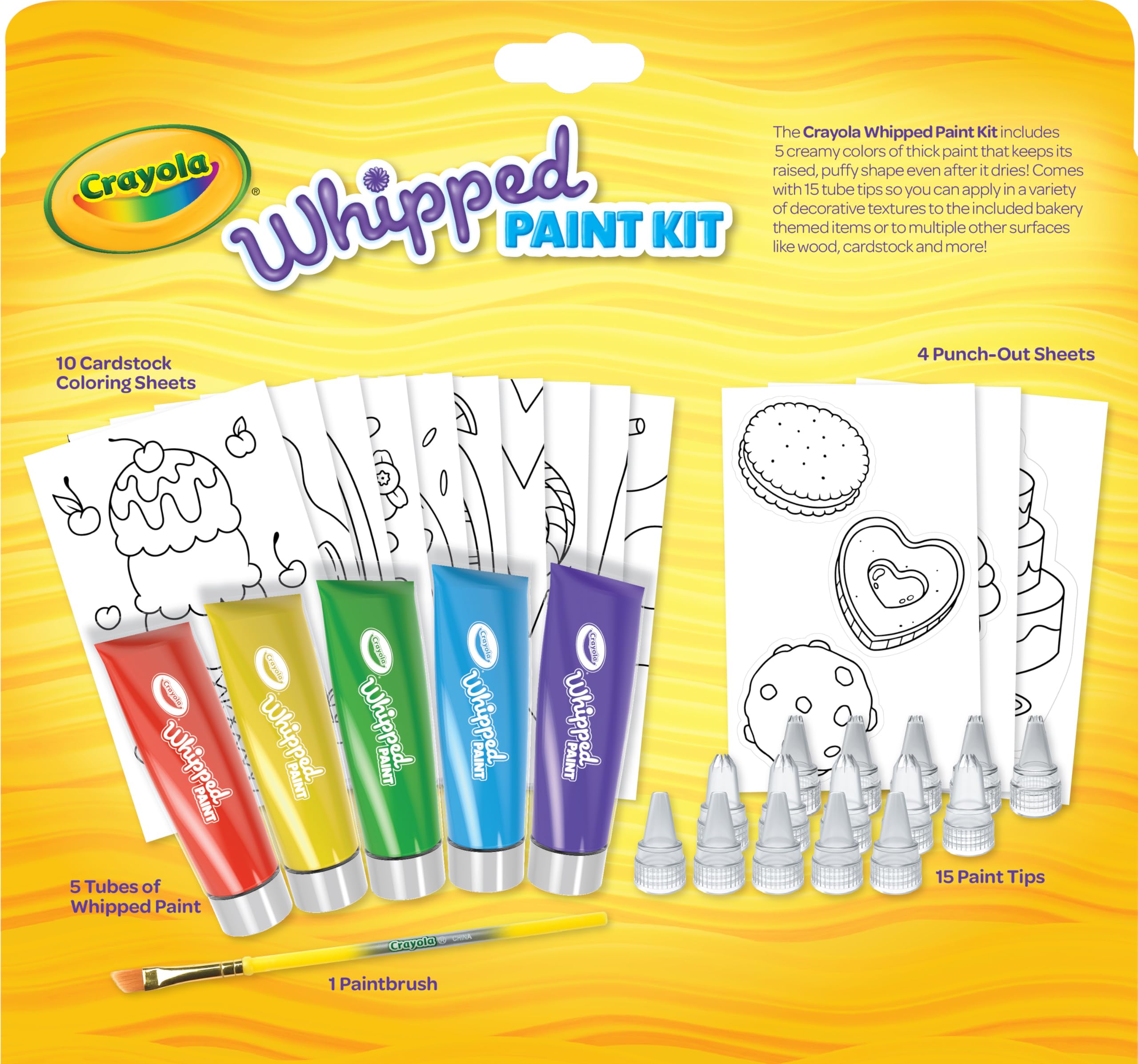 Crayola Whipped Paint Kit, Puff Paint, 3D Paint Set for Kids, 3 Unique Textures, Sensory Art Toy, Gift for Kids, Ages 5+