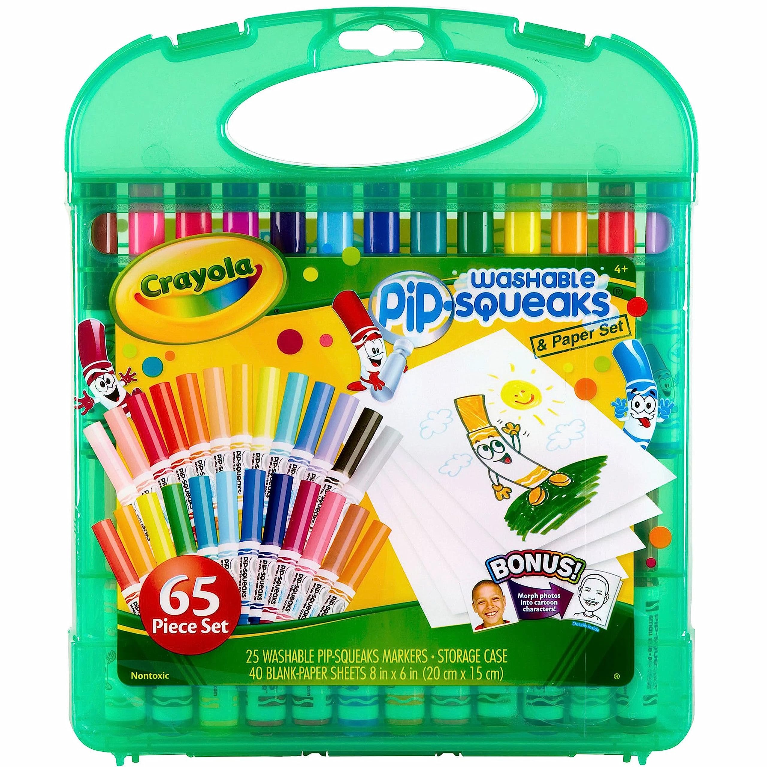 Crayola Pip-Squeaks Washable Marker Set (65ct), Holiday & Christmas Gifts for Kids, Coloring Set, Art Supplies for Kids, Drawing & Craft Kit, Travel Activity, 4+