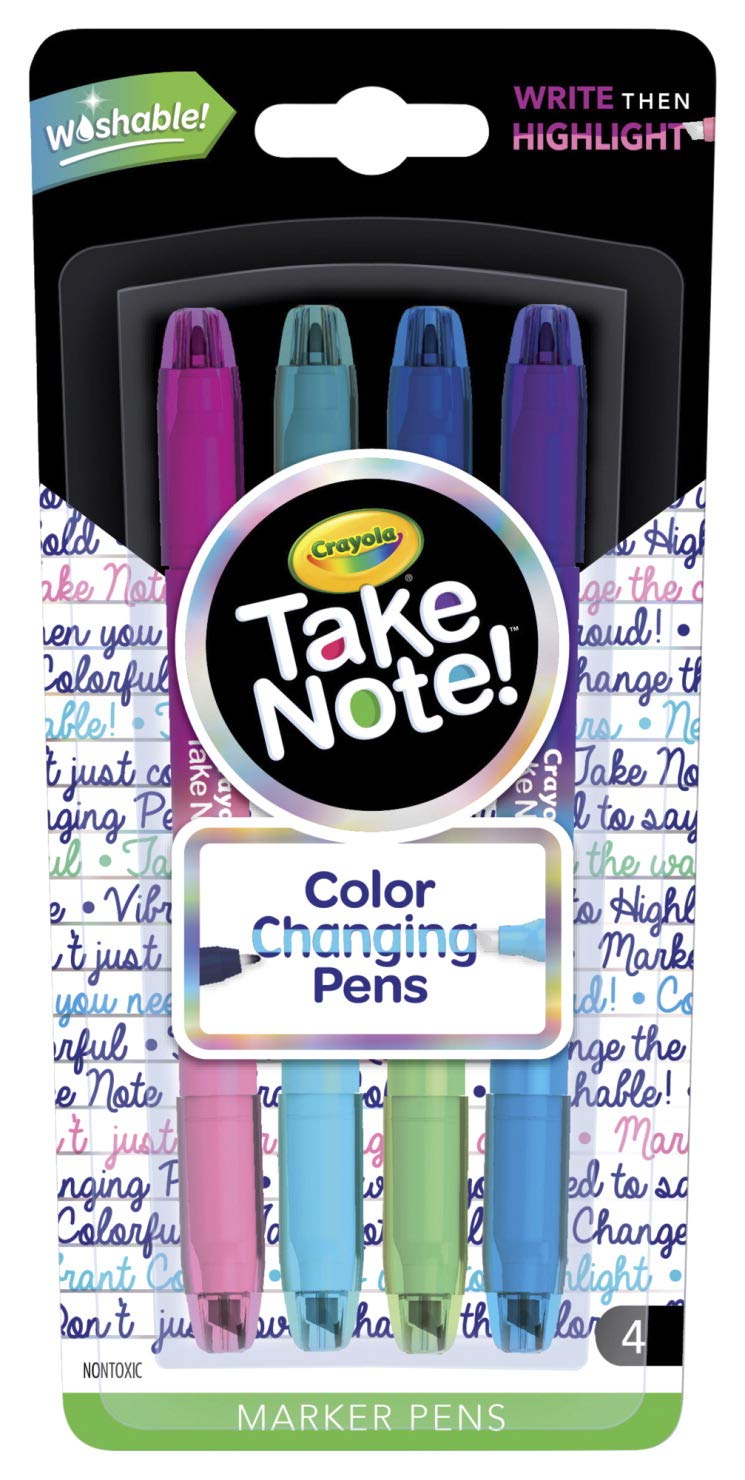 Crayola Color Changing Pens, Bullet Journal Supplies, 8 Colors, 4Count, Multicolor