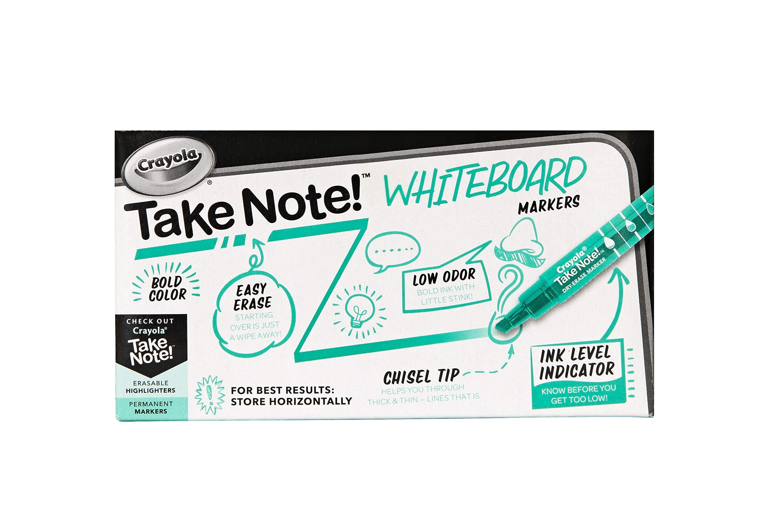 Crayola Take Note Dry Erase Markers, Green Chisel Tip Markers, Classroom & Office Supplies, 12 Count