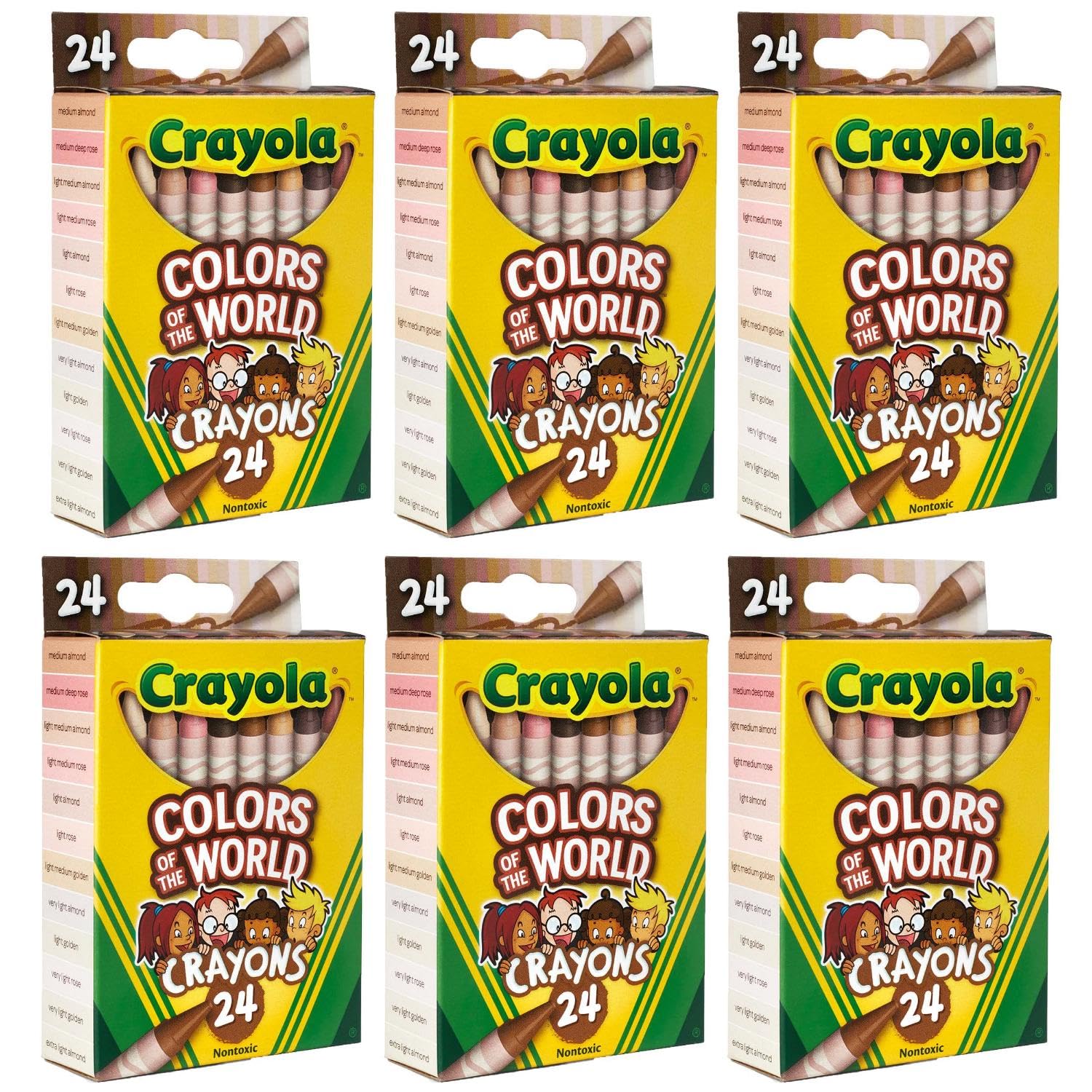 Crayola Bulk Crayon Set, Colors of The World, Multicultural Crayons, School Supplies, 6 Sets of 24 Colors 7 Crayola Bulk Crayon Set, Colors of The World, Multicultural Crayons, School Supplies, 6 Sets of 24 Colors