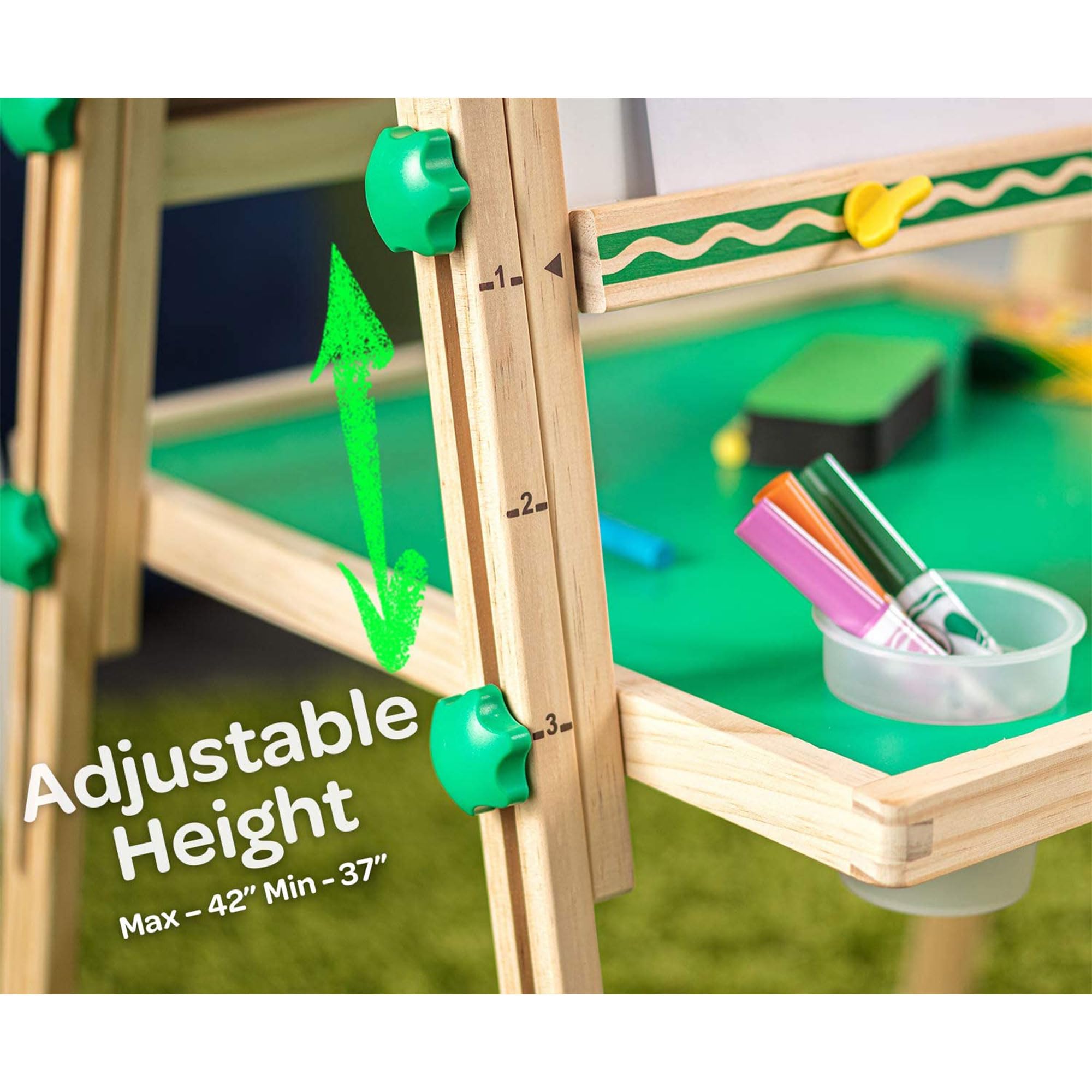 Crayola Wooden Art Easel for Kids, 2-in-1 Dry Erase Board & Chalkboard, Gifts for Toddlers, Ages 3, 4, 5