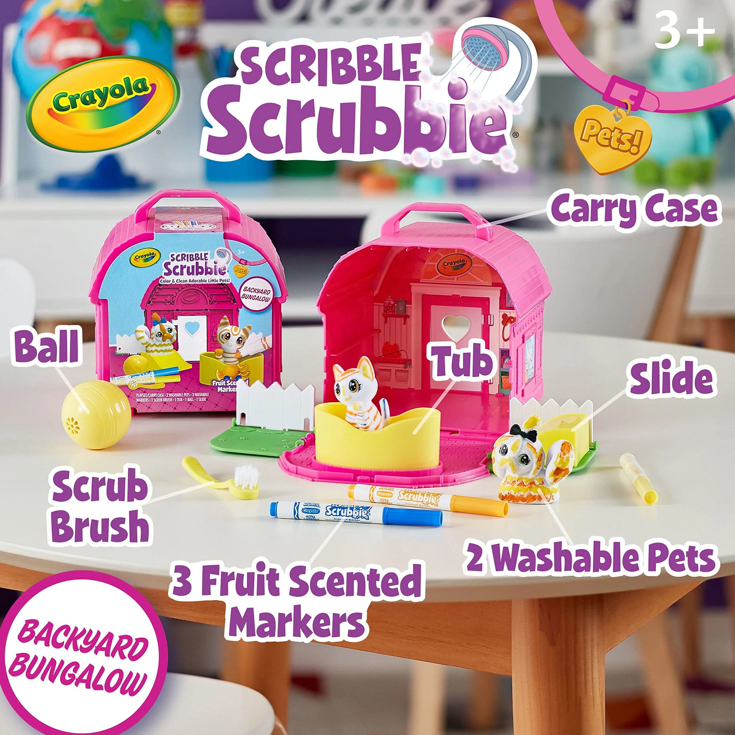Crayola Scribble Scrubbie Pets, Backyard Playset, Toys For Girls & Boys, Gifts For Kids, Ages 3+
