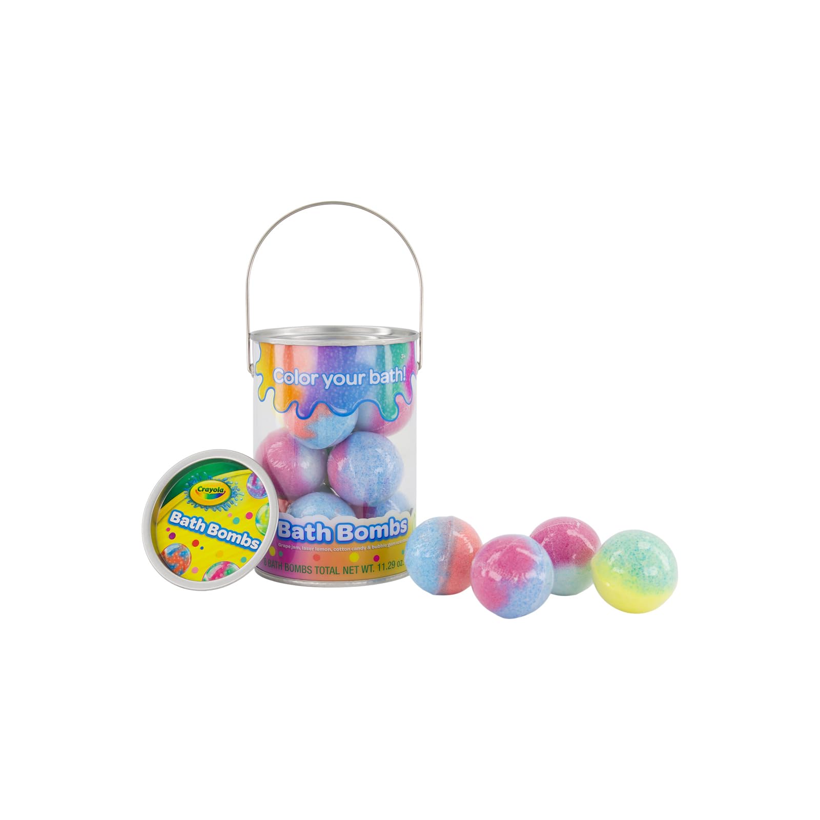 Taste Beauty Crayola Color Your Bath Bomb Bucket, 4 Scents, Multicolored, Pack of 8
