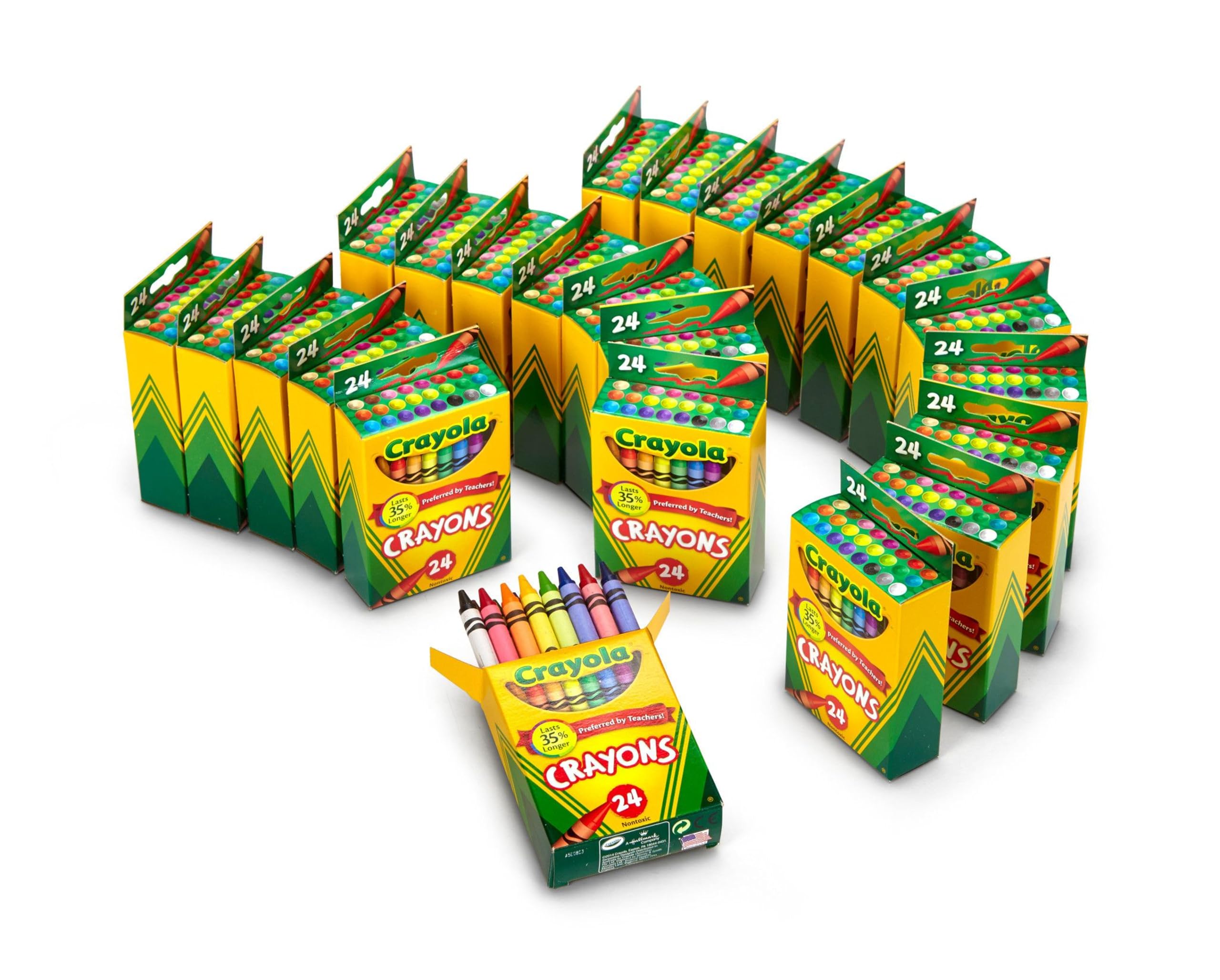 Crayola Crayons Bulk (24 Packs), Coloring Book Supplies, Presharpened Crayons for Kids, Stocking Stuffers, Preschool Classroom Supplies, Gifts, Ages 3+