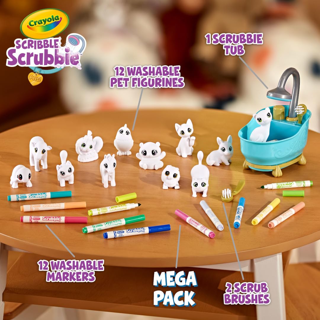 Crayola Scribble Scrubbie Pets Mega Set (25+ pcs), Reusable Pet Care Toy, Toys for Girls & Boys, Gift for Kids, Ages 3, 4, 5 3 Crayola Scribble Scrubbie Pets Mega Set (25+ pcs), Reusable Pet Care Toy, Toys for Girls & Boys, Gift for Kids, Ages 3, 4, 5