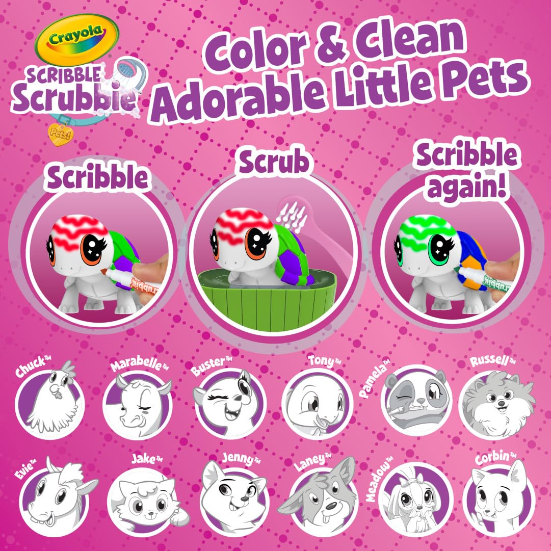 Crayola Scribble Scrubbie Pets Mega Set (25+ pcs), Reusable Pet Care Toy, Toys for Girls & Boys, Gift for Kids, Ages 3, 4, 5 4 Crayola Scribble Scrubbie Pets Mega Set (25+ pcs), Reusable Pet Care Toy, Toys for Girls & Boys, Gift for Kids, Ages 3, 4, 5