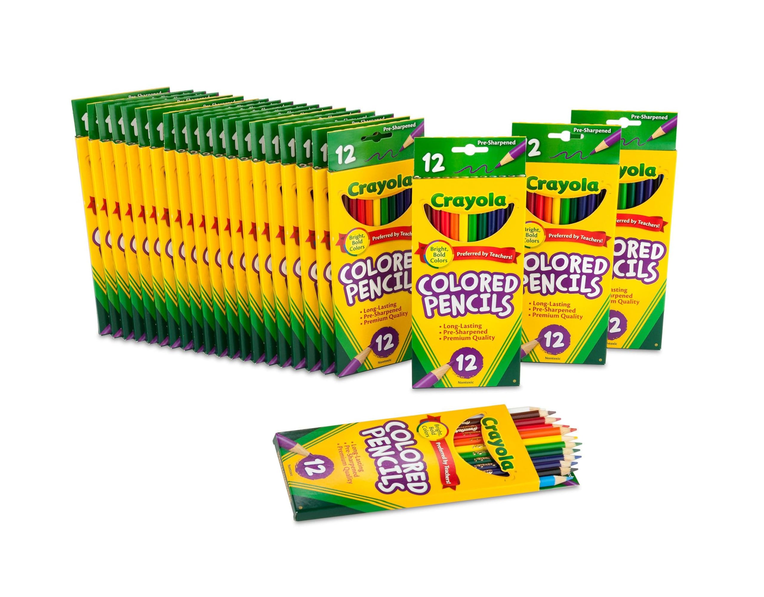 Crayola Bulk Colored Pencils for Kids (24pk) - 12 Assorted Colors, Art Supplies For Crafts & Coloring Books, Bulk Preschool & Kindergarten Classroom Supplies