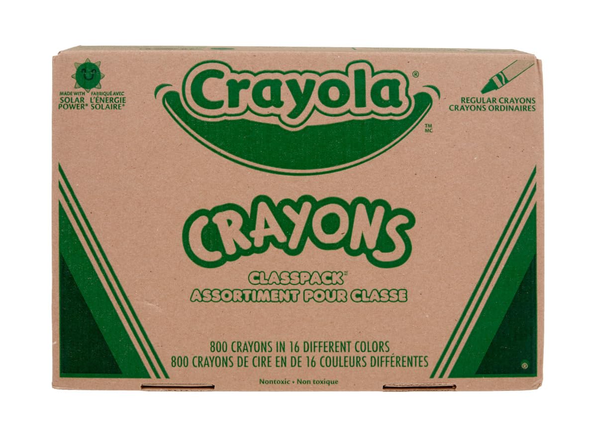 Crayola Bulk Crayon Classpack - 800ct (16 Colors), Bulk Teacher Supplies & Classroom Essentials for School, Arts & Crafts Crayons for Kids, Ages 3, 4, 5