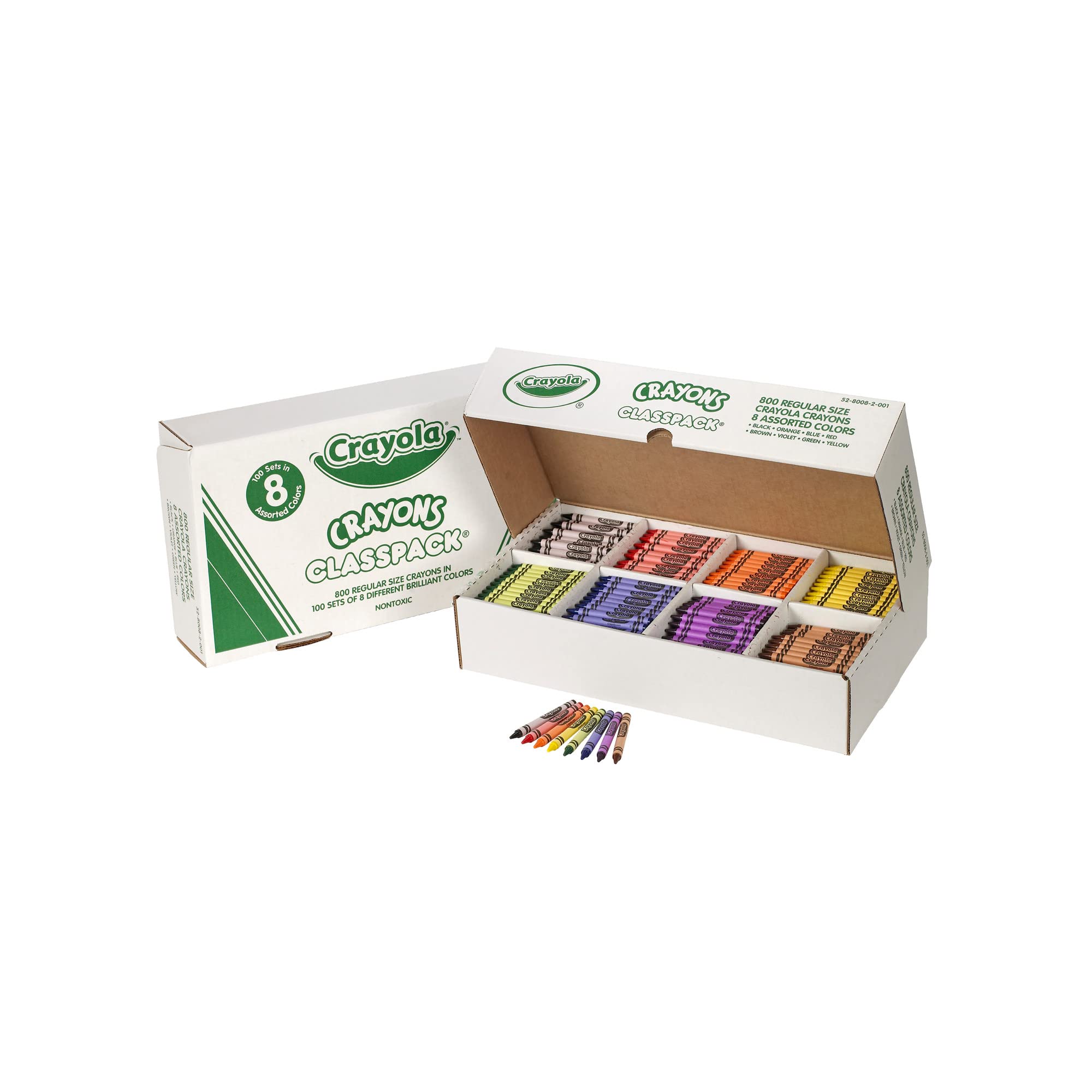 Crayola Crayon Classpack (800ct), Bulk Crayons for Kids, Bulk School Supplies, Large Crayon Box, Preschool Teacher Classroom Essentials, Ages 5, 6, 7