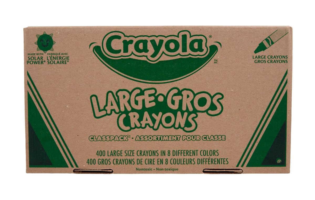 Crayola Crayon Classpack - 400ct (8 Colors), Large Crayons for Kids & Toddlers, Bulk School Supplies, Teacher Classroom Must Have for Preschool & Kindergarten
