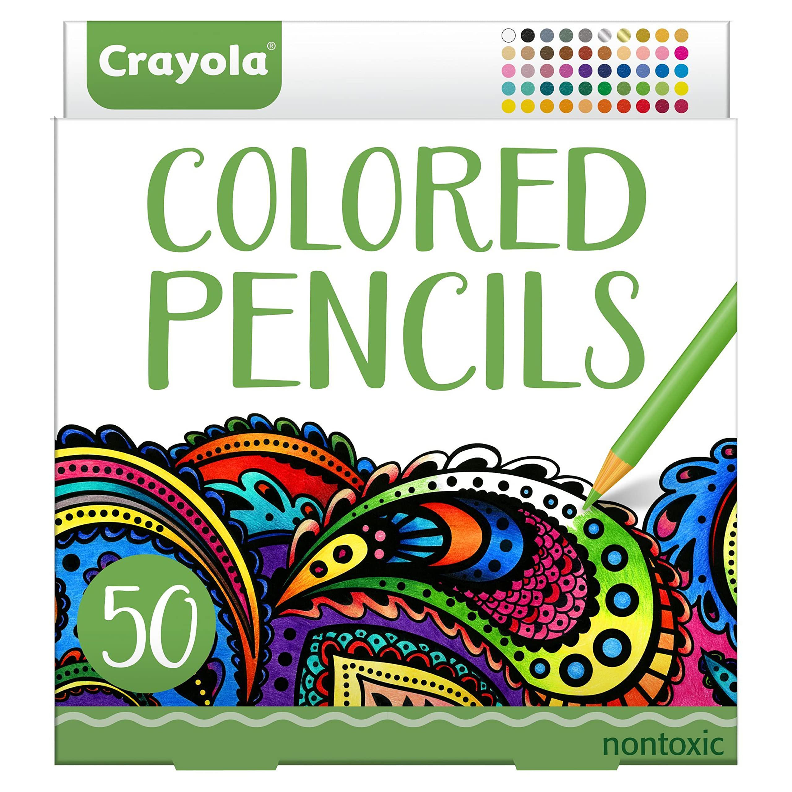 Crayola Colored Pencils For Adults (50ct), Colored Pencil Set for Adult Coloring Books, Coloring Set, Gift for Teens & Adults [Amazon Exclusive]