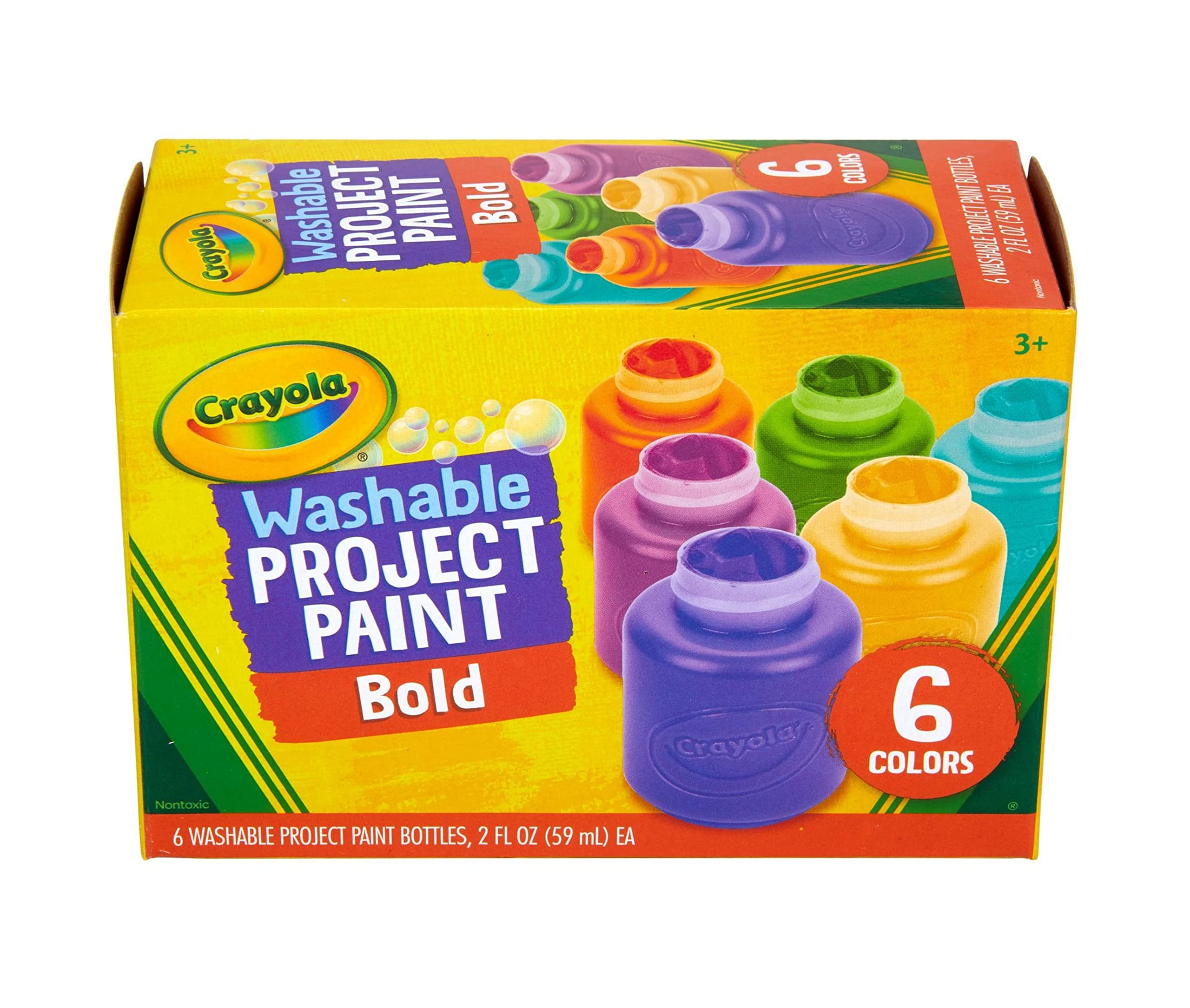 Crayola Washable Kids Paint (6ct), Assorted Bulk Paint Set for Kids, Must Have Preschool Arts & Crafts Supplies, Nontoxic, Learning Activities for Toddlers