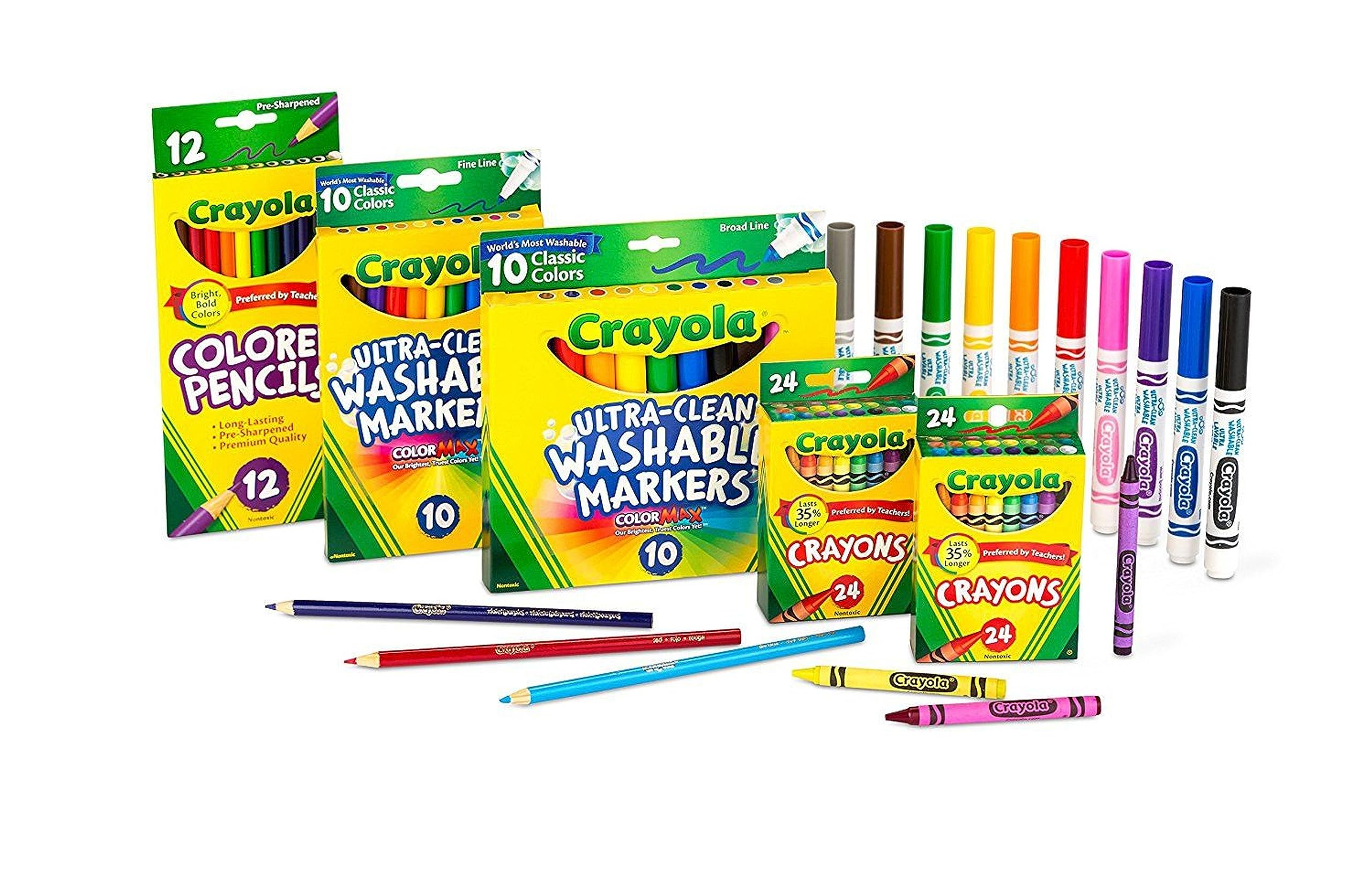 Crayola Art Supplies Set (80ct), Crayons, Markers & Colored Pencils, Coloring Supplies for Classrooms & Teachers, Gift for Kids [Amazon Exclusive]