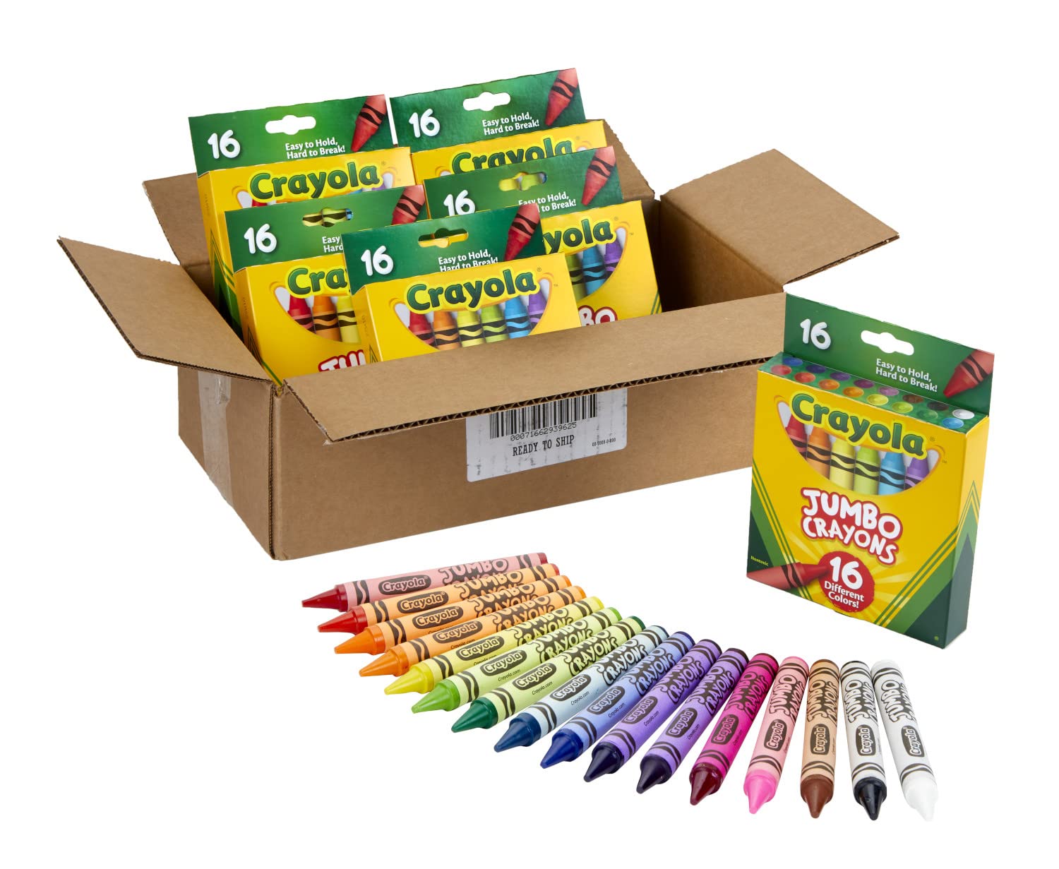 Crayola Jumbo Crayons Bulk, 6 Sets of 16 Large Crayons for Toddlers & Kids, School Supplies, Gifts [Amazon Exclusive]
