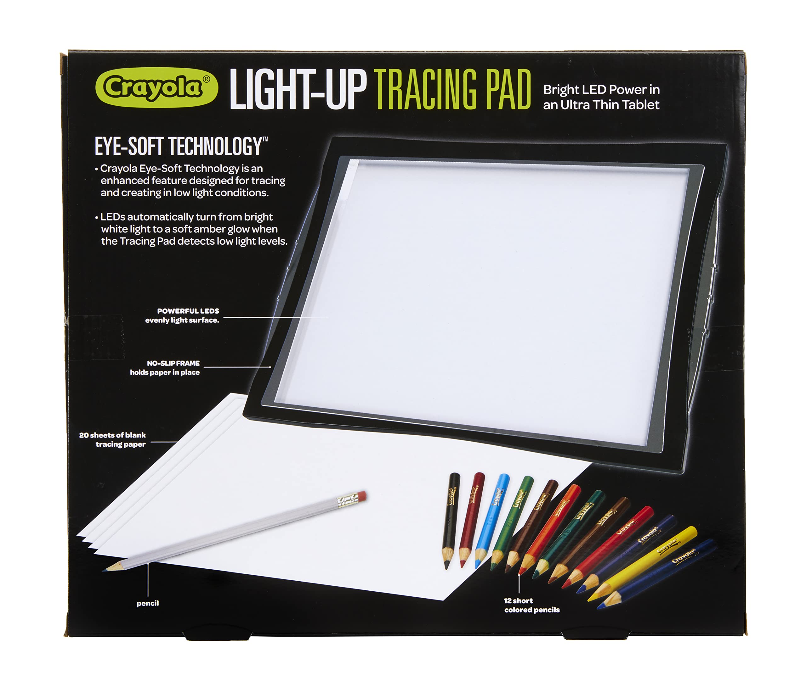 Crayola Light Up Tracing Pad with Night Mode and Colored Pencil Set, Gift, Ages 6, 7, 8, 9, 10 3 Crayola Light Up Tracing Pad with Night Mode and Colored Pencil Set, Gift, Ages 6, 7, 8, 9, 10